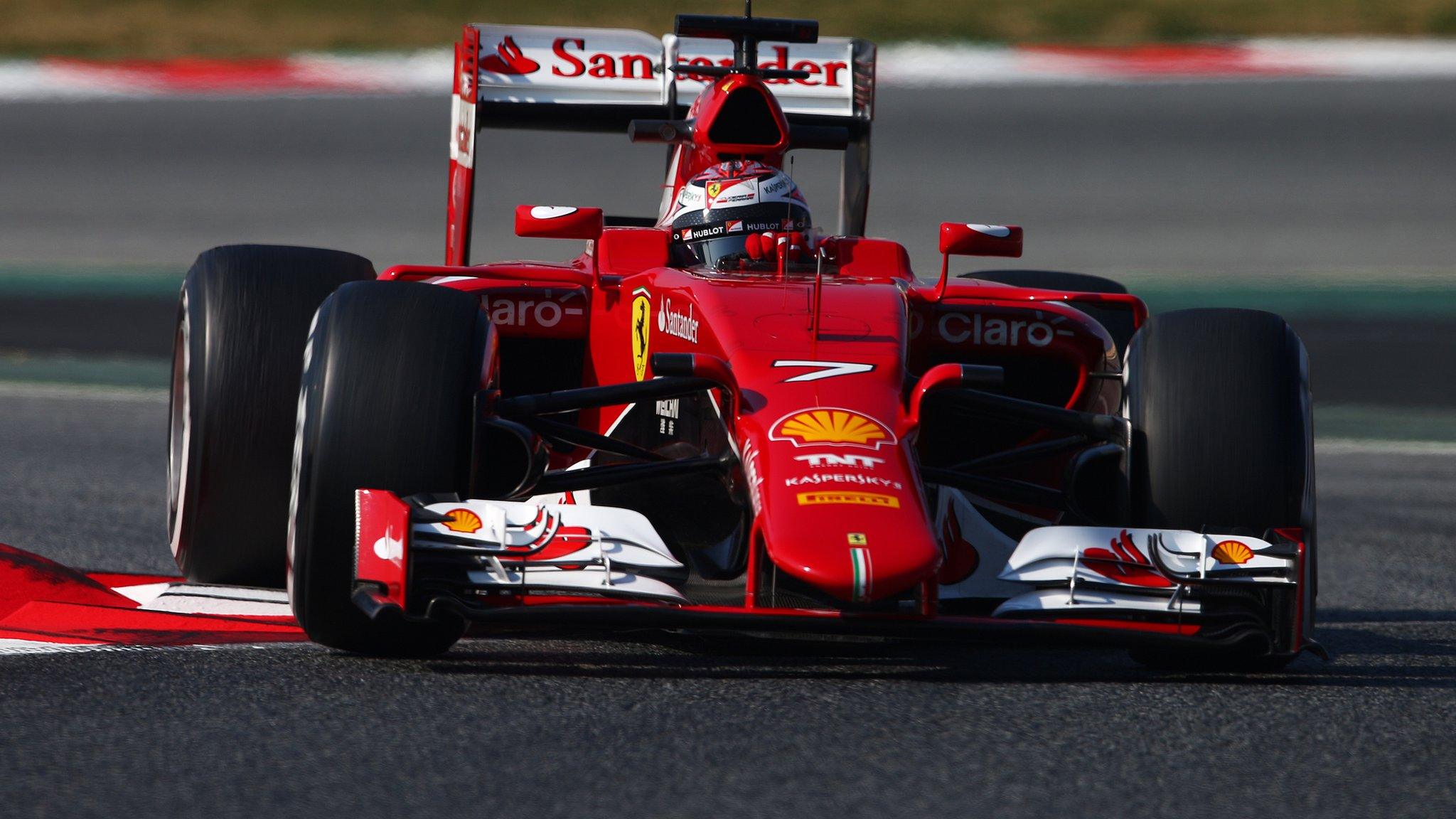 Kimi Raikkonen in action during day one of Formula 1 Winter Testing at Circuit de Catalunya