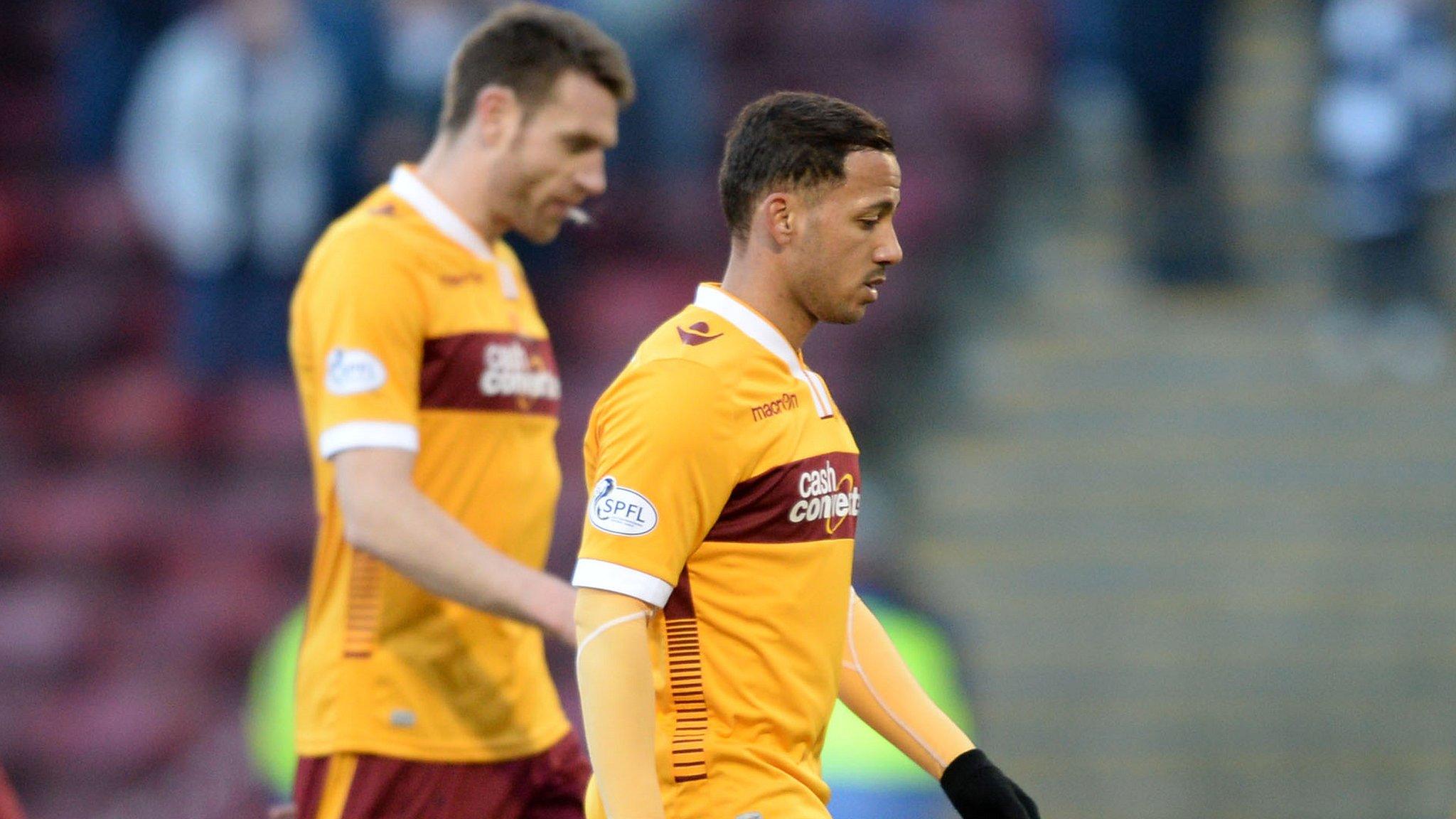 Motherwell players looking dejected