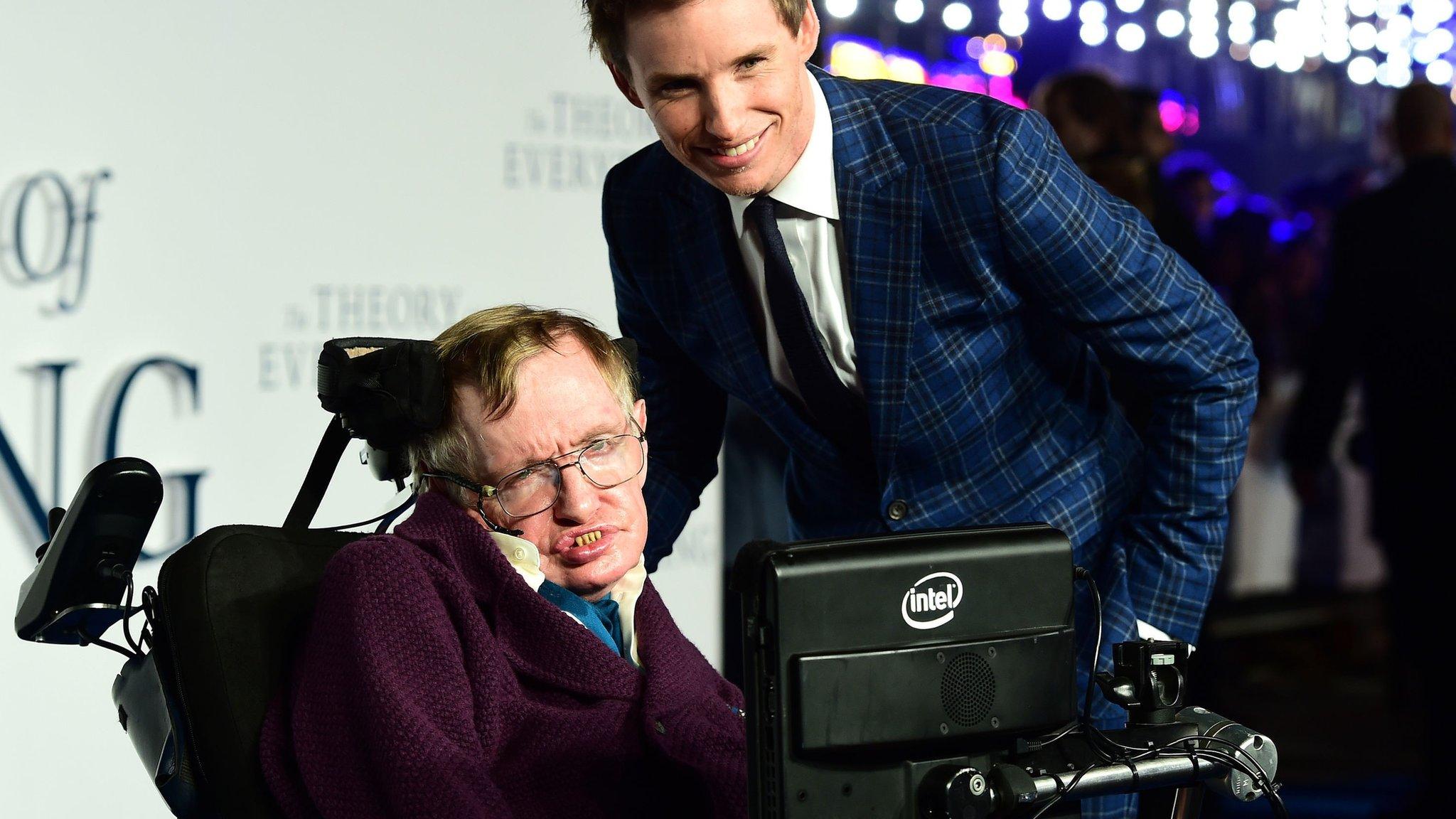 Stephen Hawking and Eddie Redmayne