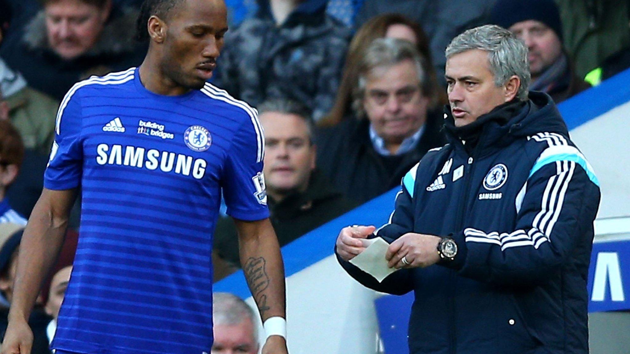 Chelsea manager Jose Mourinho with Didier Drogba