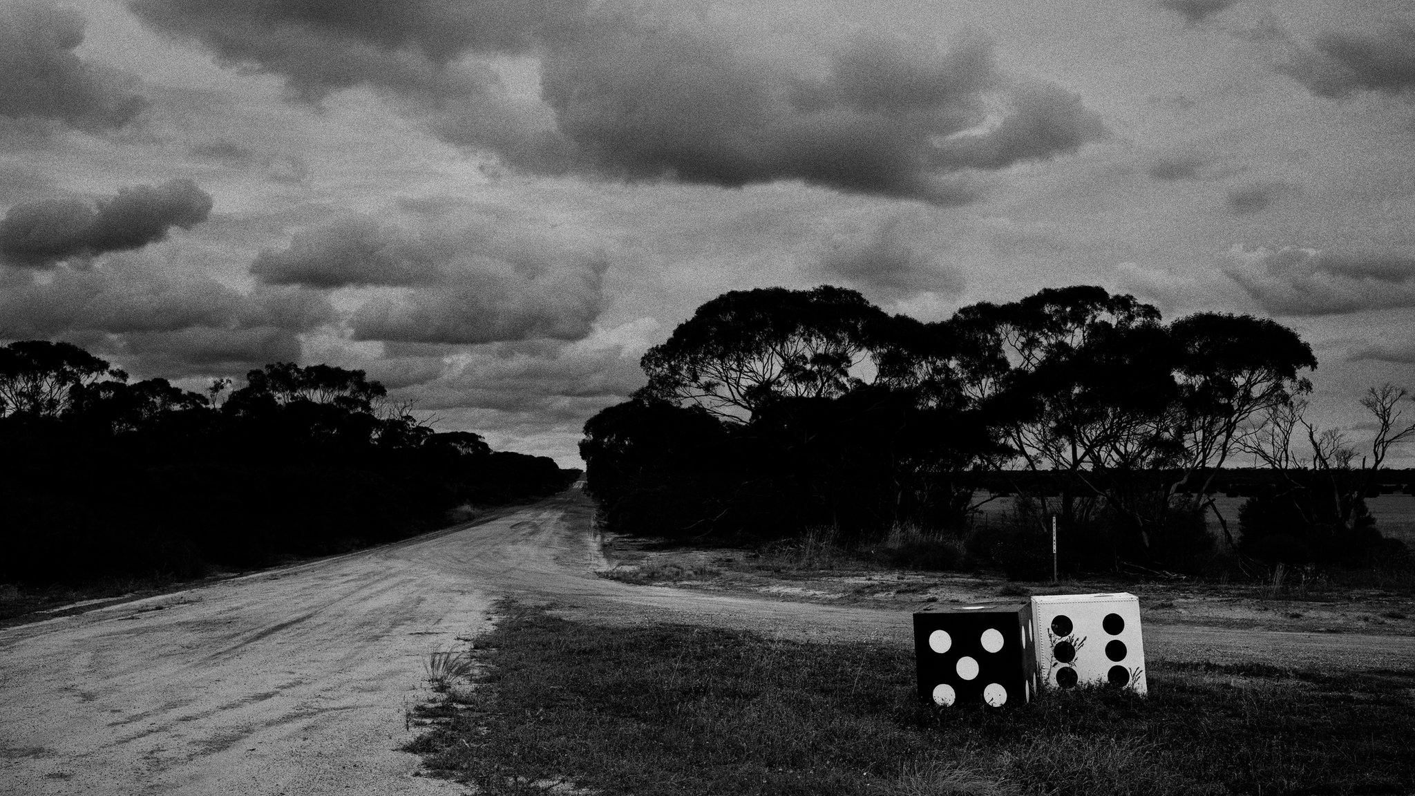 Dice, country road, Western Australia, 2011