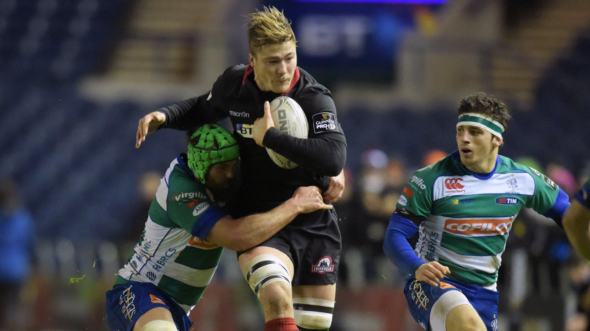 Dave Denton carries for Edinburgh