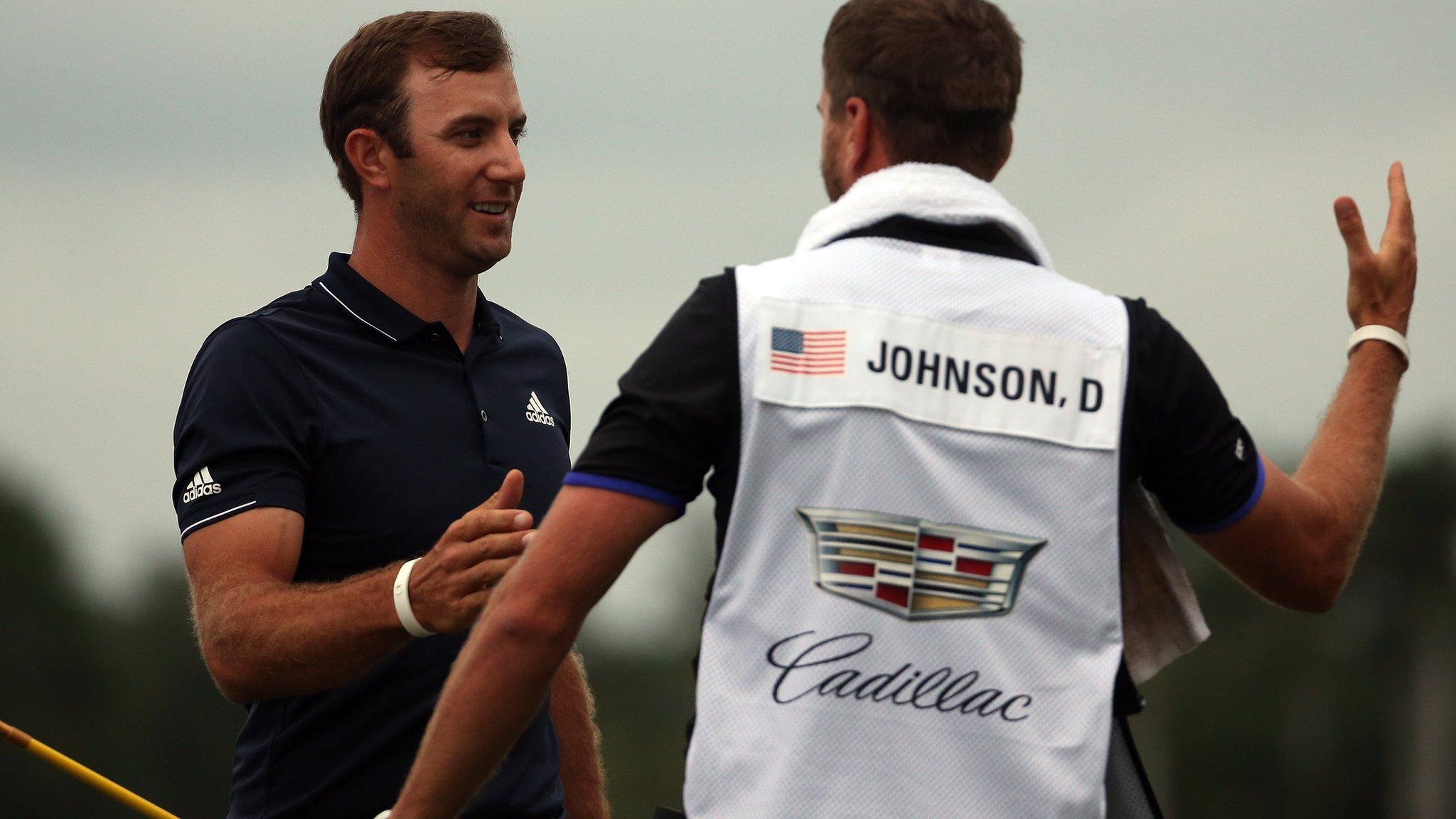 Dustin Johnson celebrates