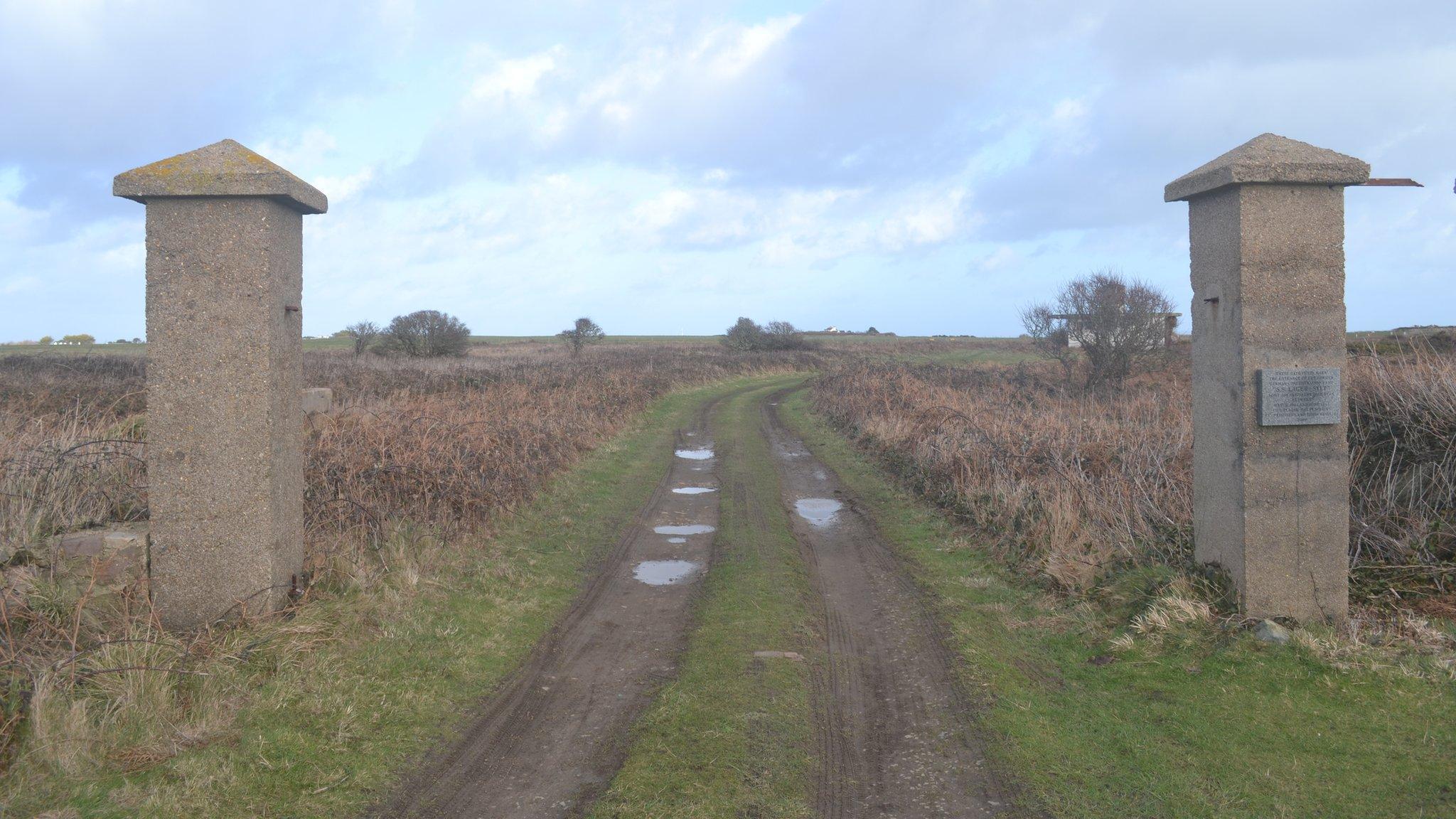 Gateposts to former concentration camp SS Lager Sylt