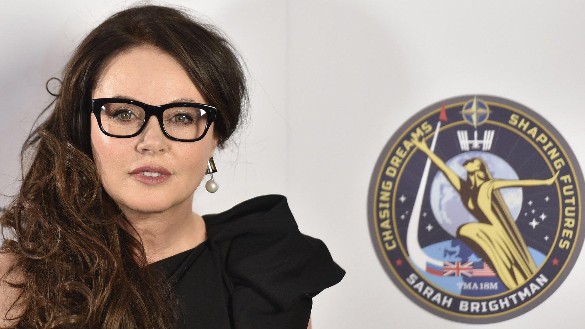 Sarah Brightman with her space patch
