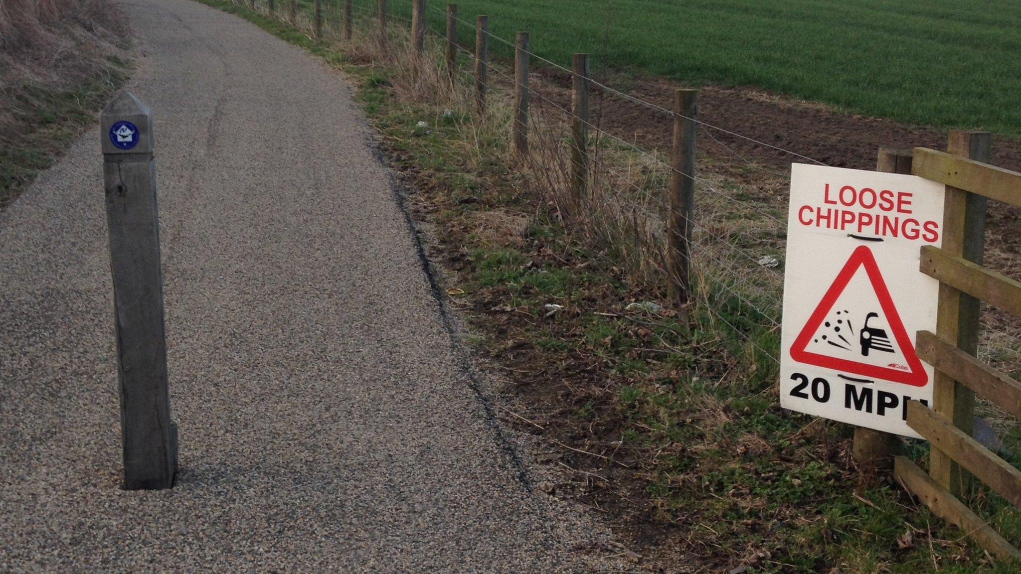 Route 1 cycle path between Alnmouth and Warkworth in Northumberland