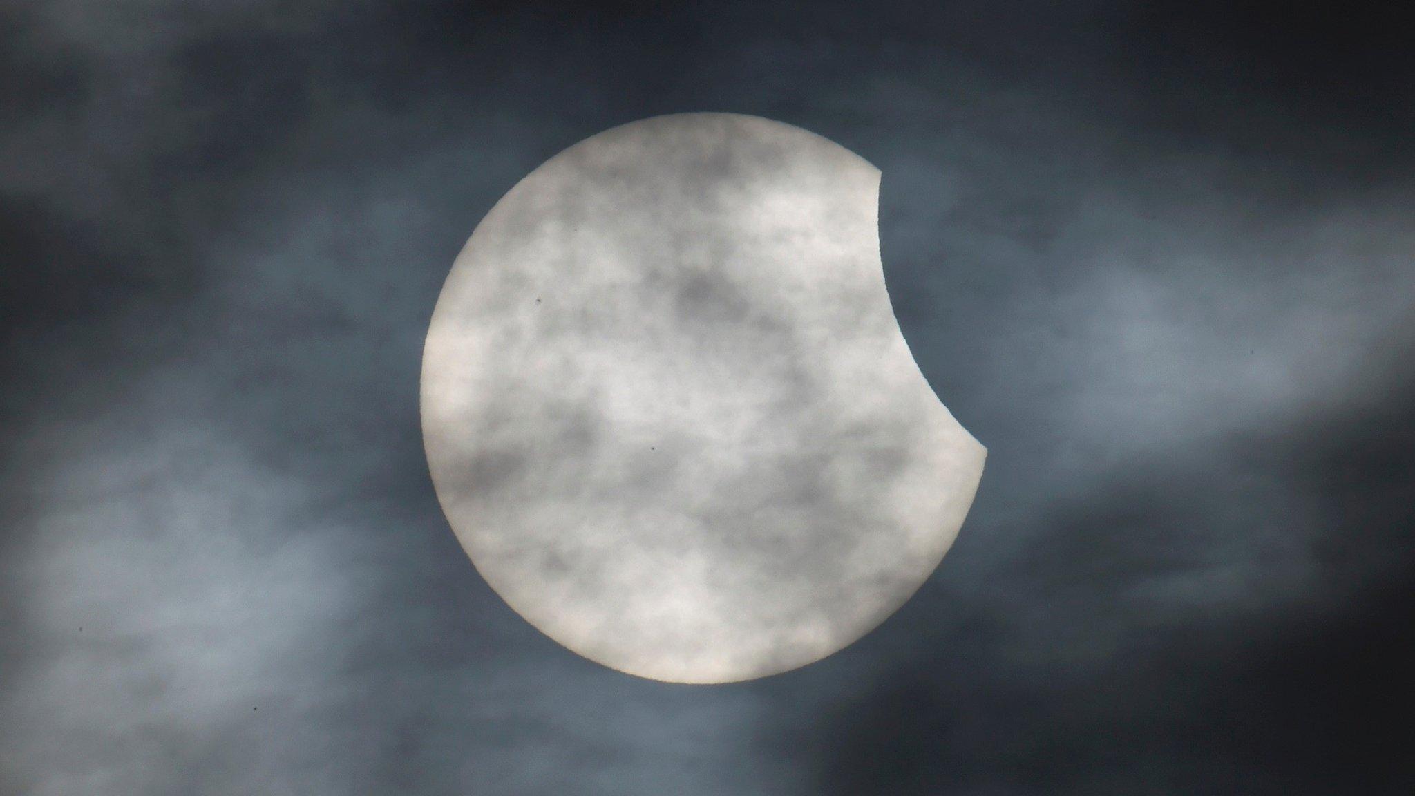 Eclipse over Bridgewater, UK, in 2015