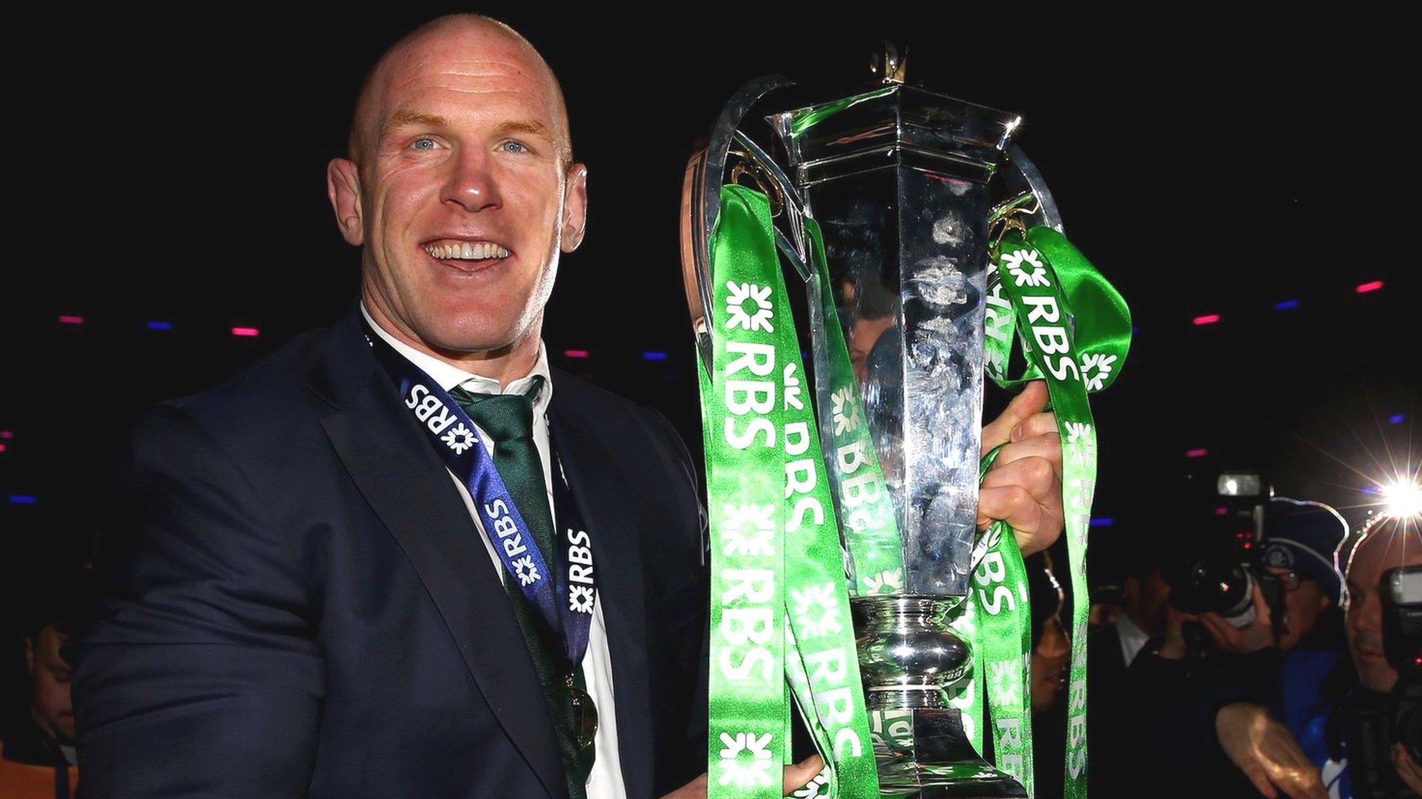 Ireland captain Paul O'Connell with the Six Nations trophy