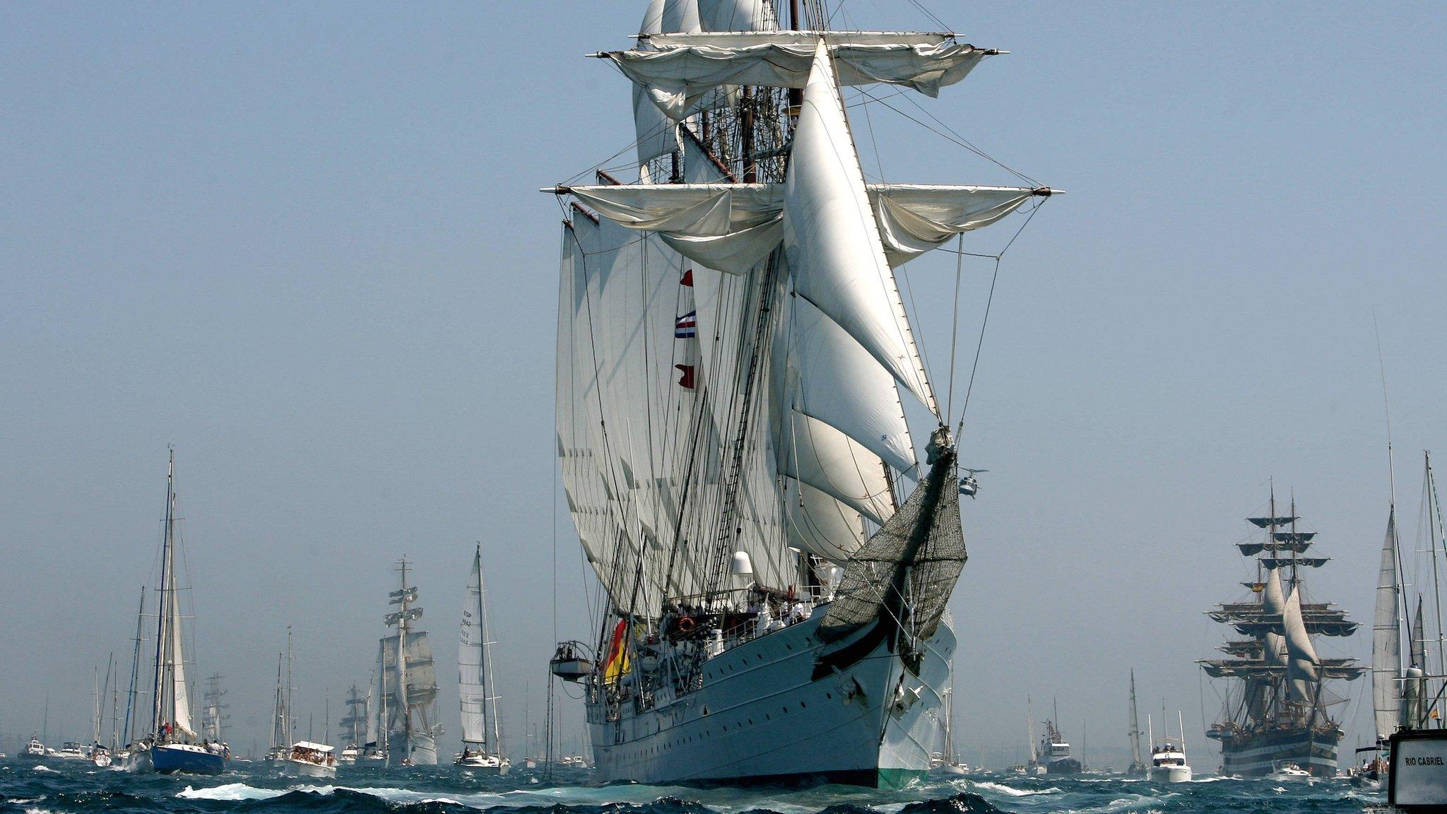 Tall ships leaving Cadiz