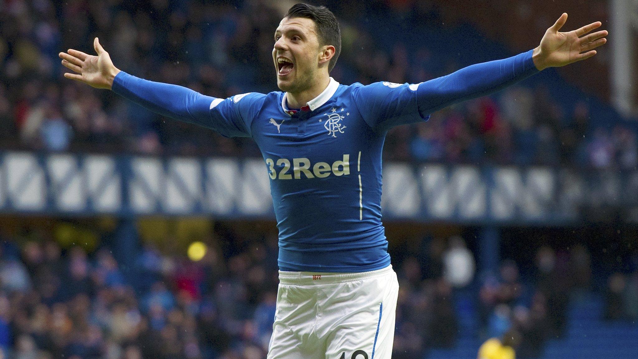 Rangers forward Haris Vuckic celebrates