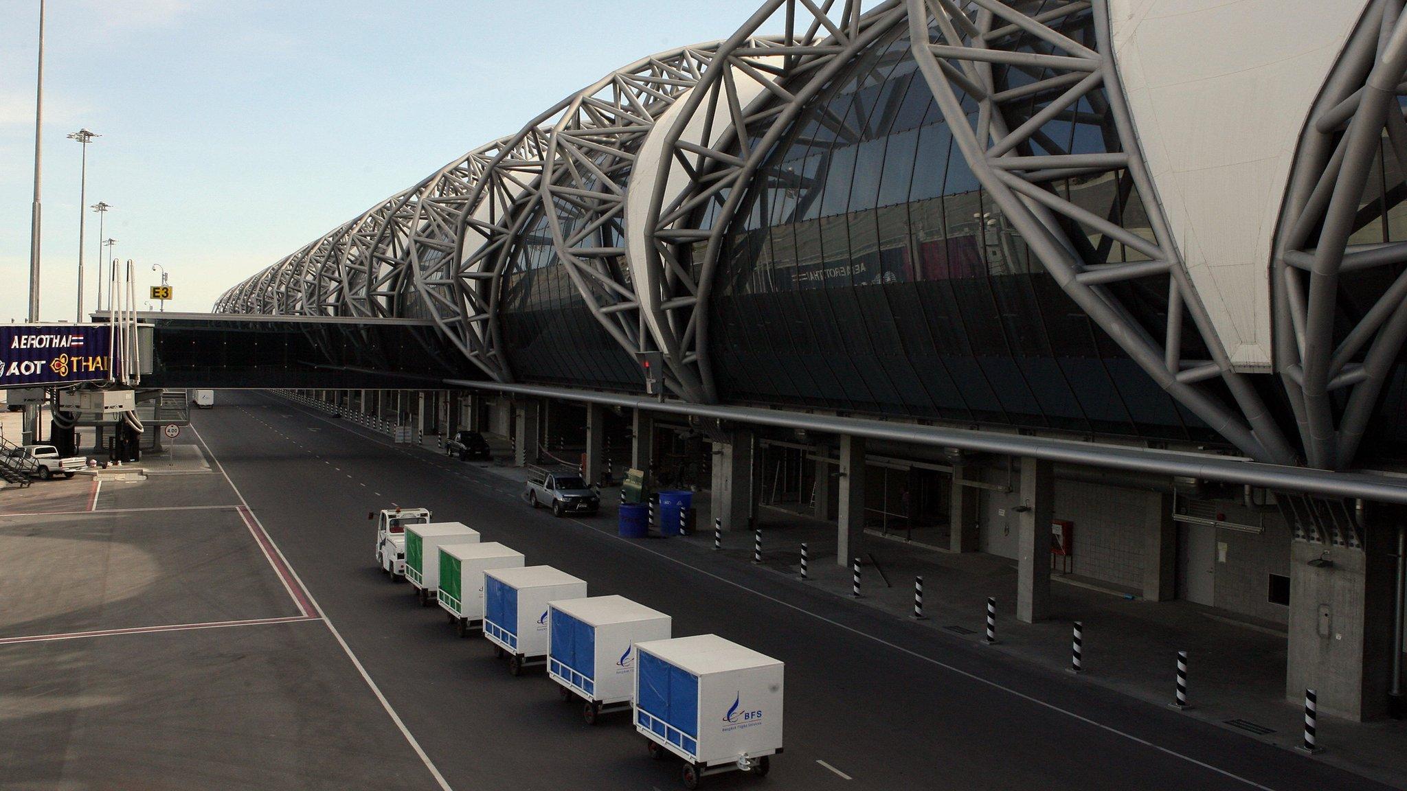 A baggage car at Thailand's international Suvarnabhumi airport