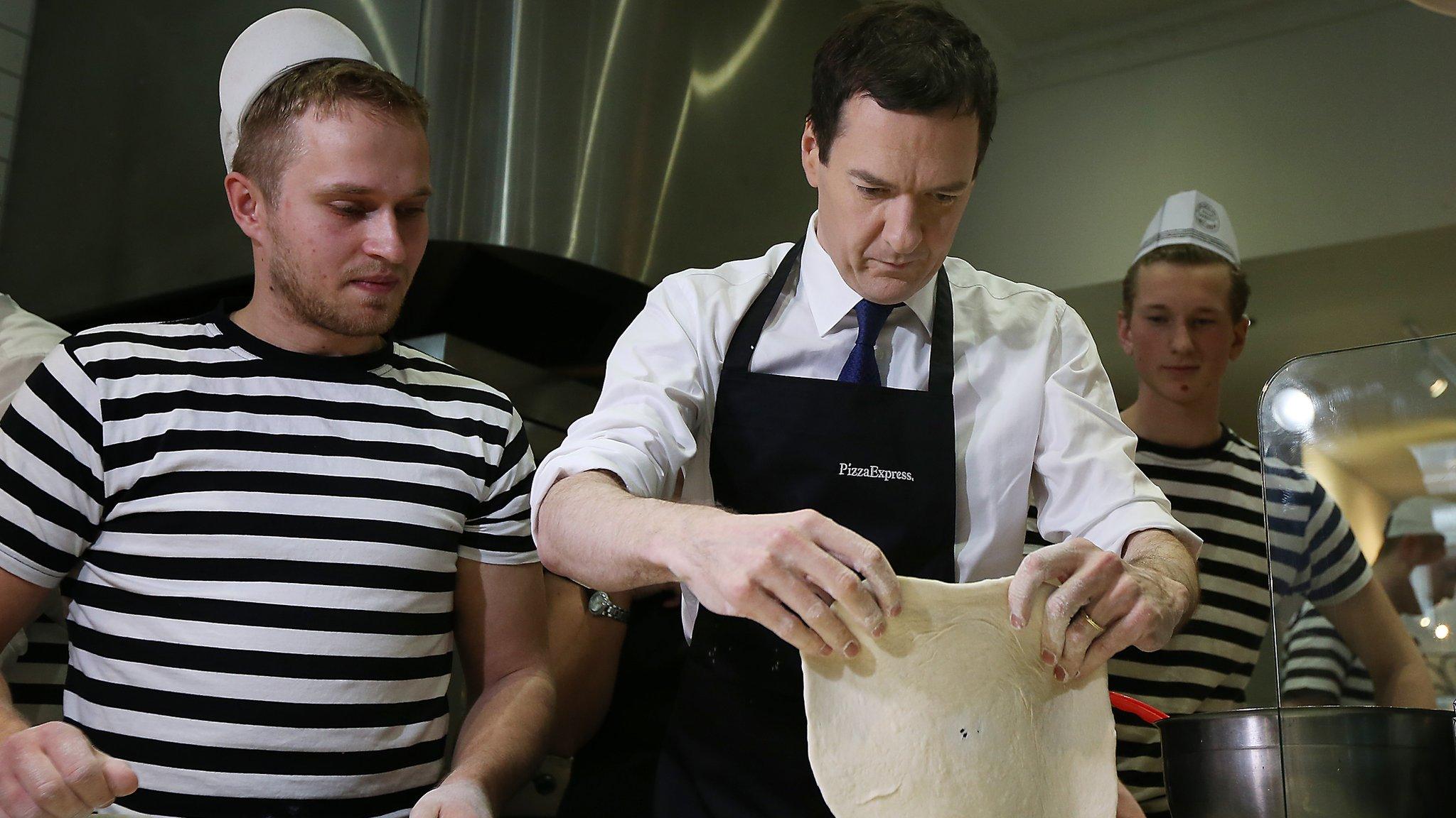 George Osborne making pizza