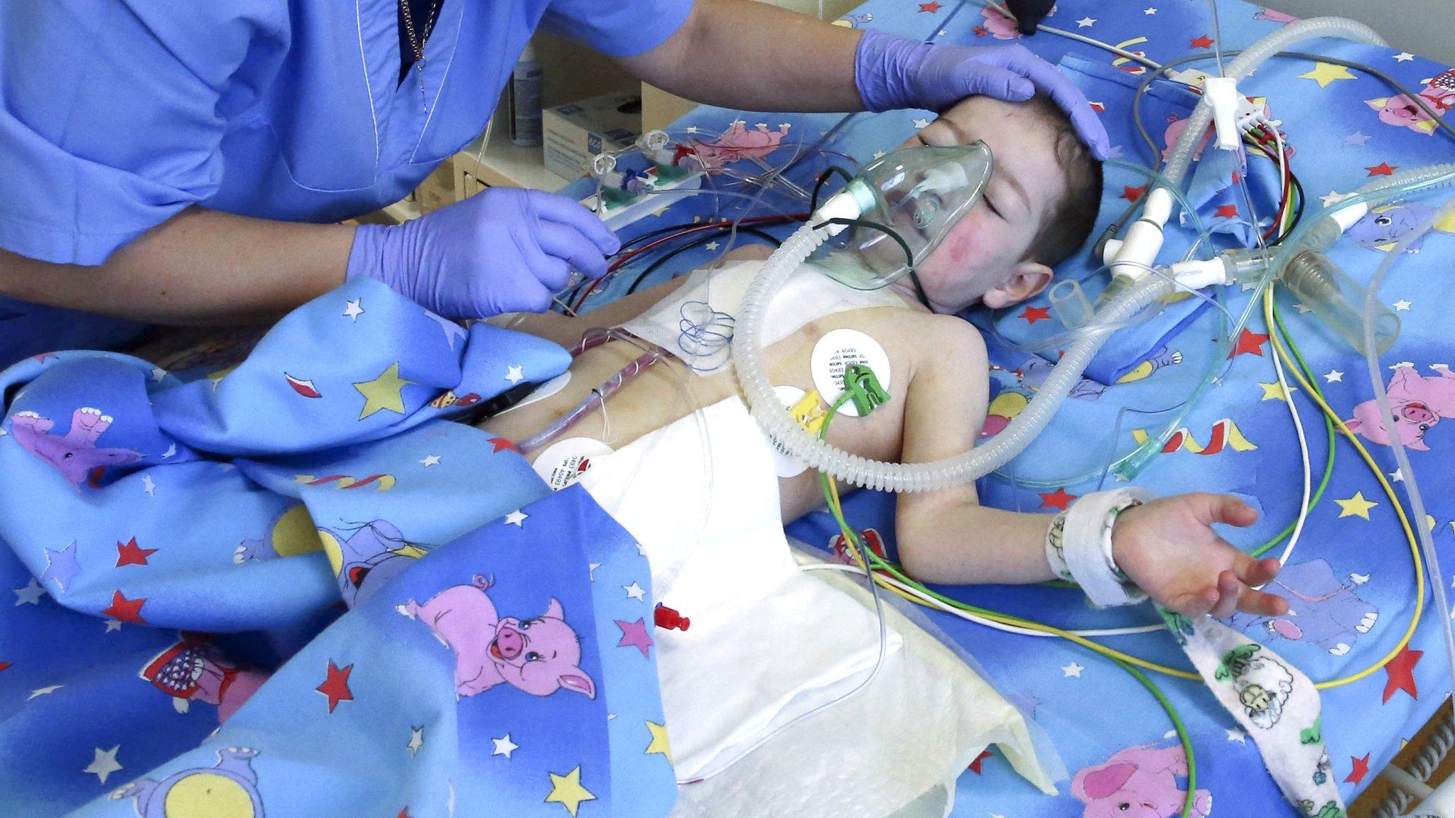Child after heart surgery