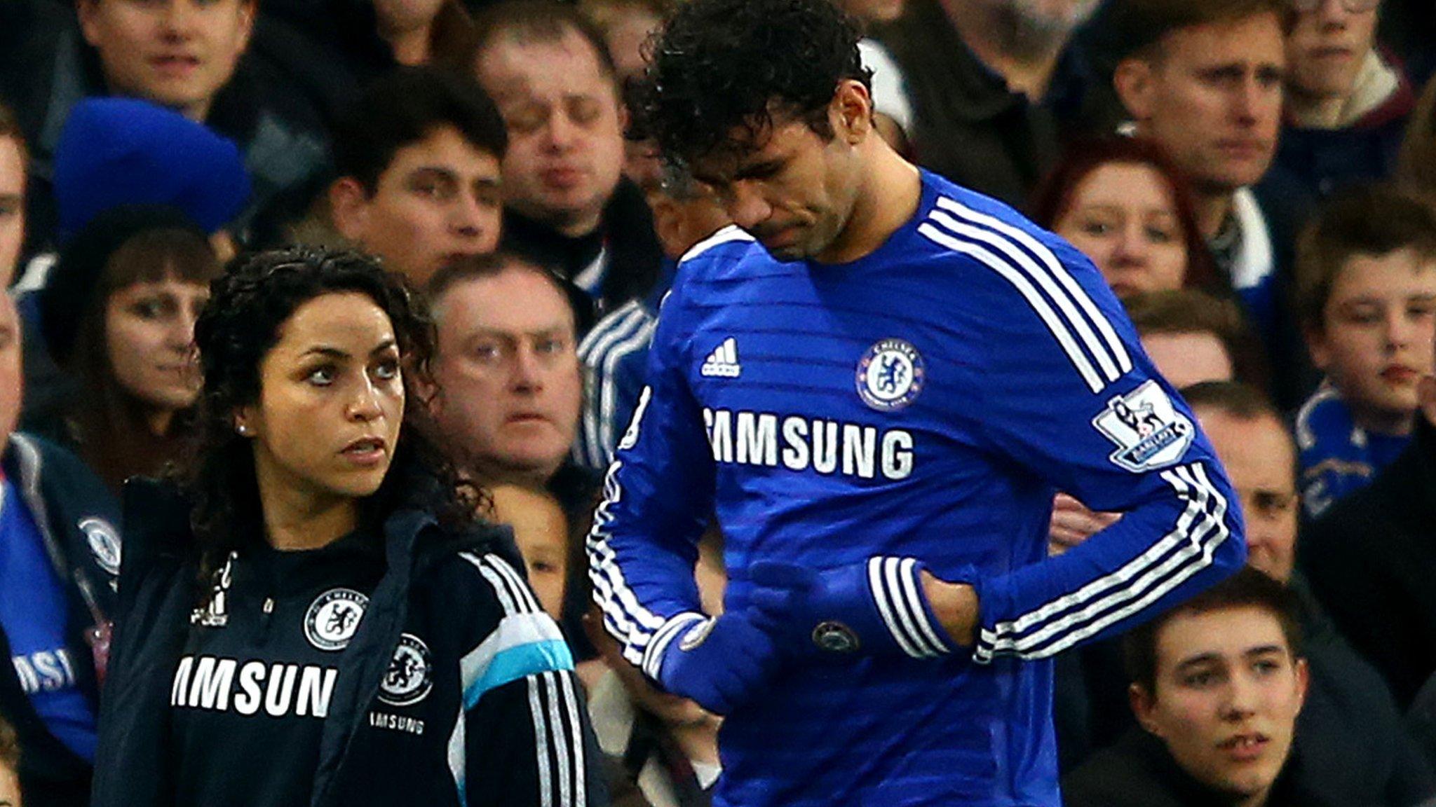 Diego Costa limps off at Stamford Bridge