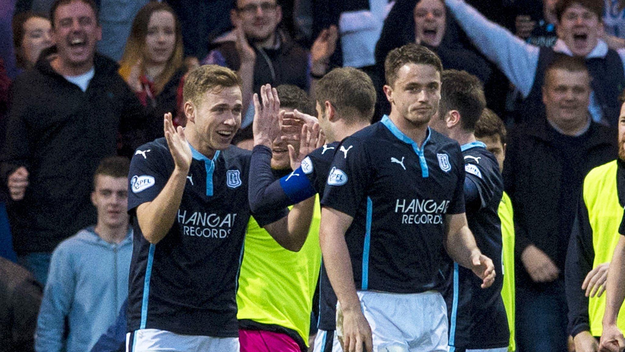 Greg Stewart celebrates Dundee's opener