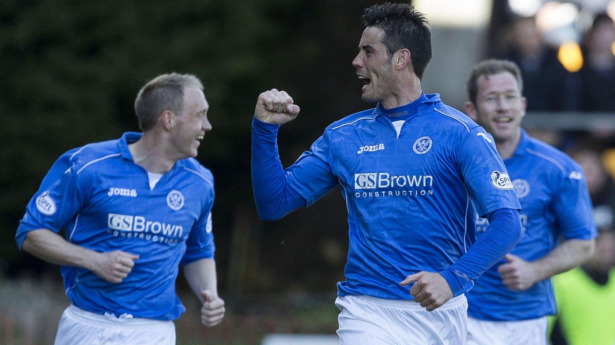 Brian Graham celebrates after scoring for St Johnstone against Dundee