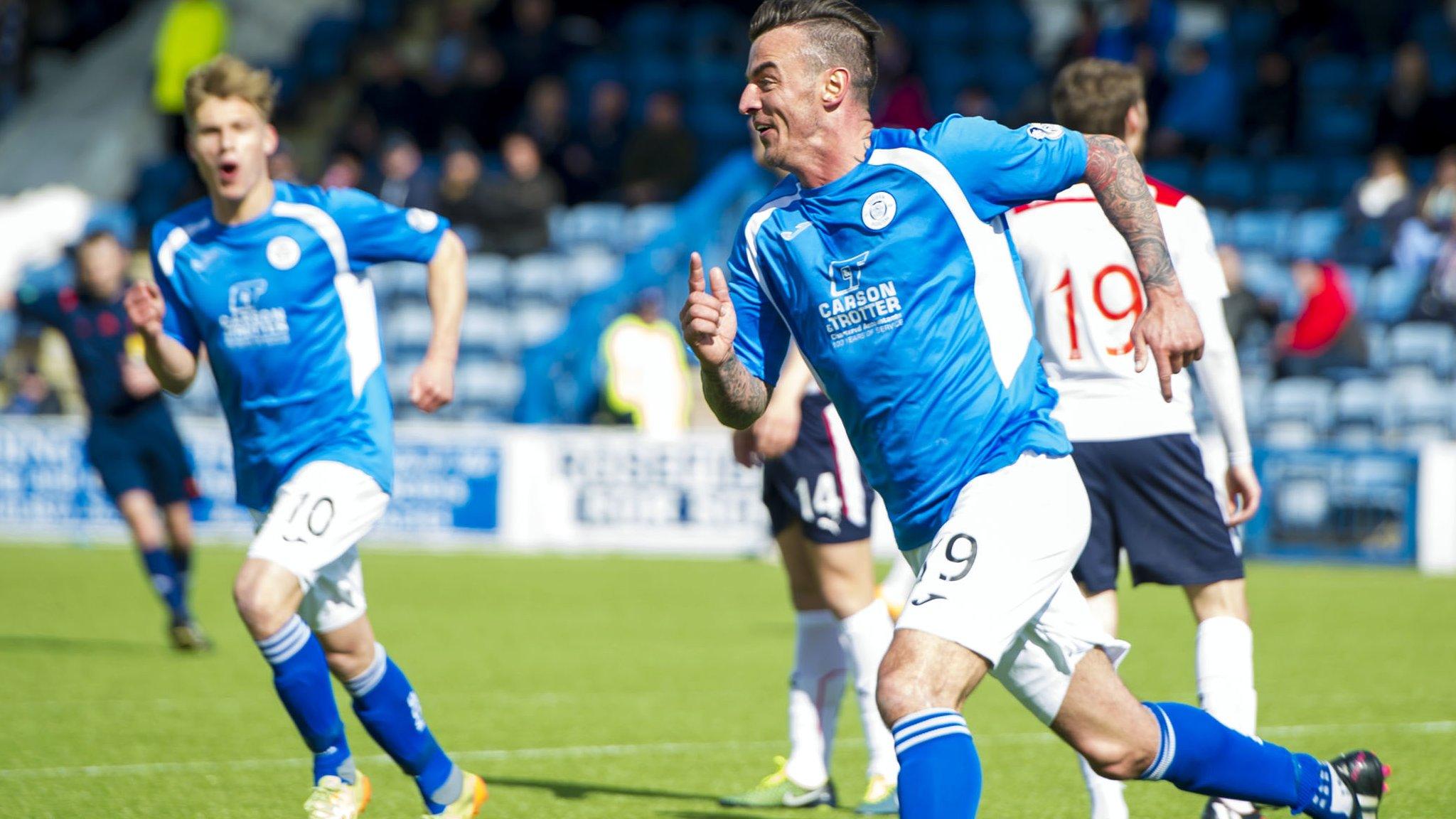 Derek Lyle celebrates his first-half volley