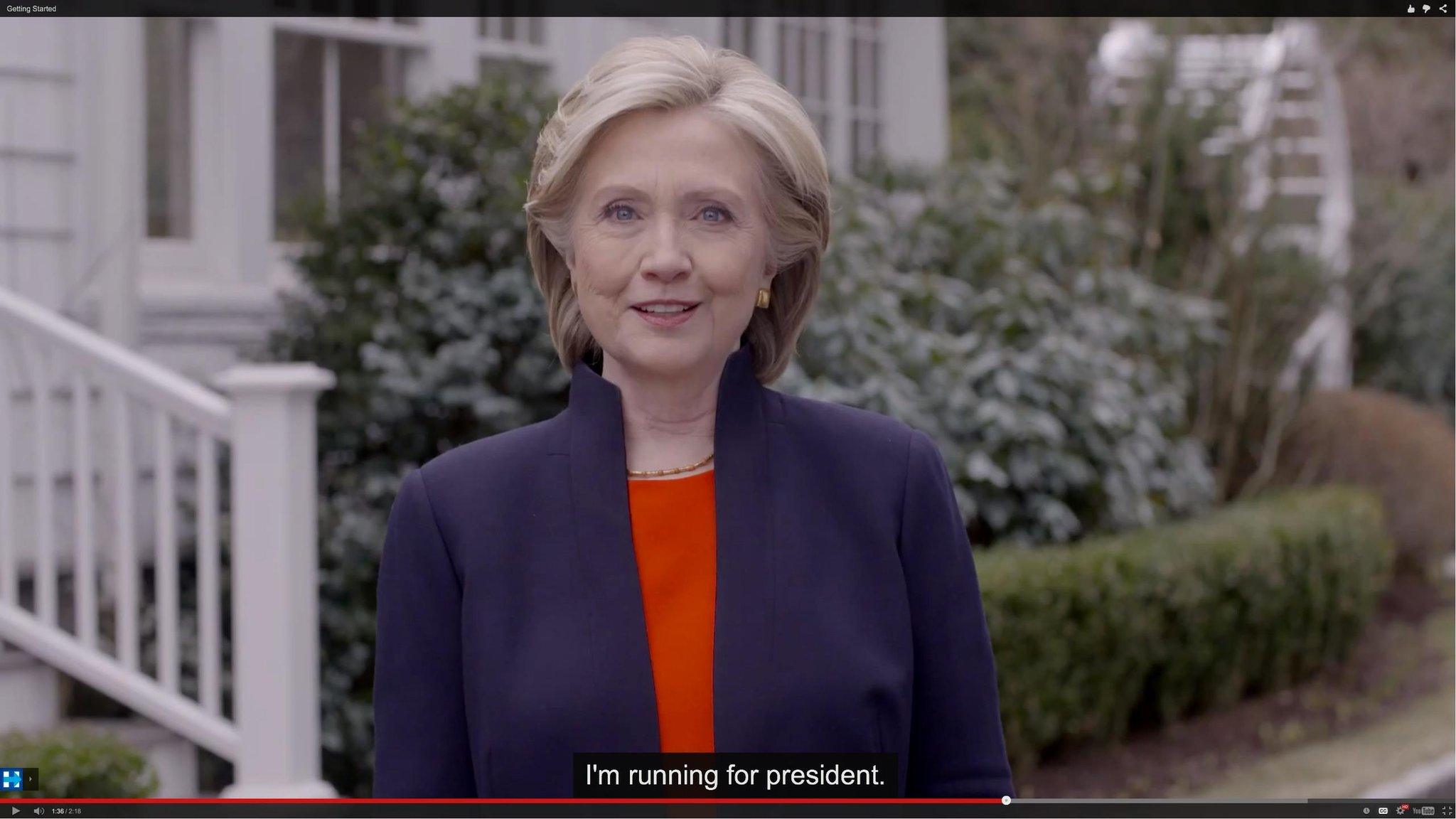 Hillary Clinton announcement website grab (11 April)