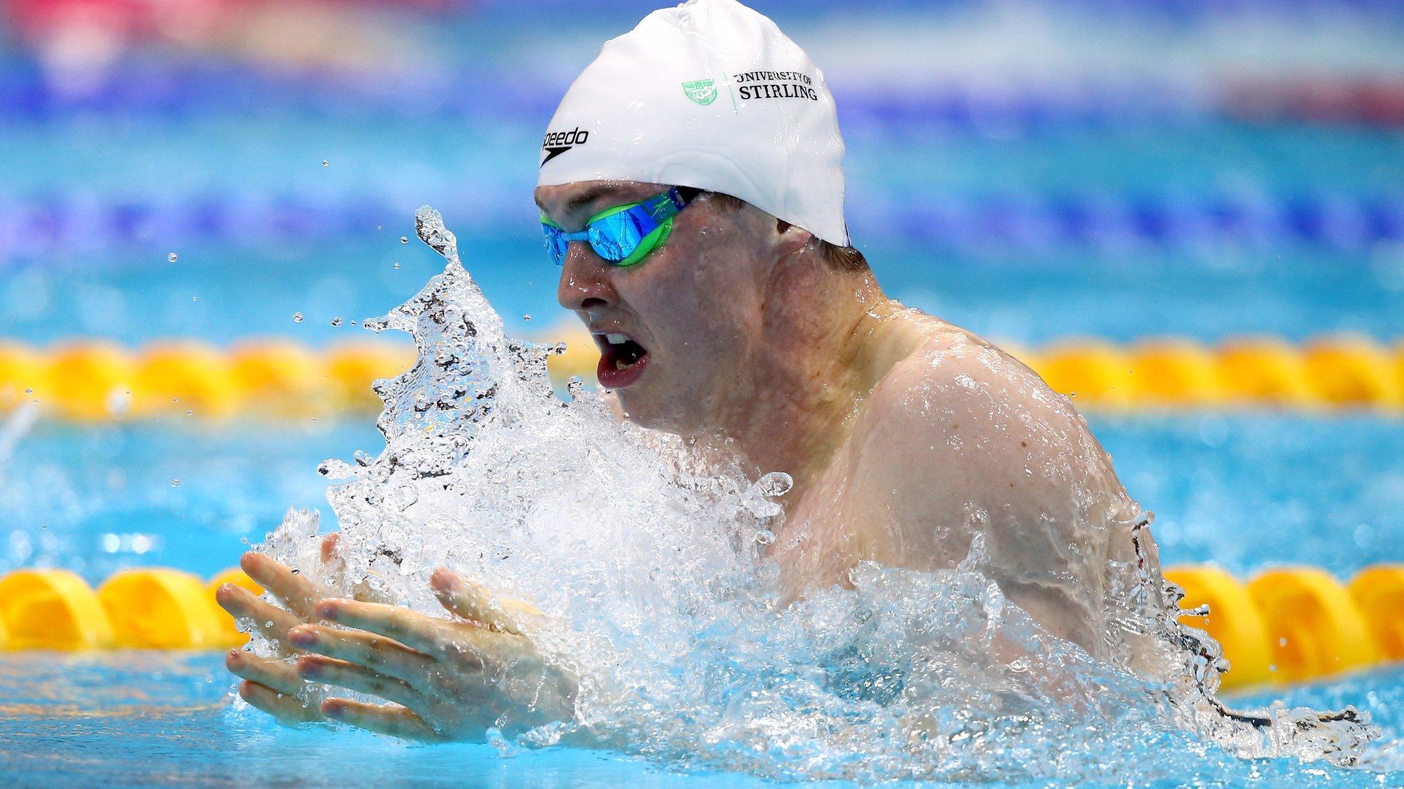 Ross Murdoch set a new Scottish record in the 100m breaststroke at the British Championships