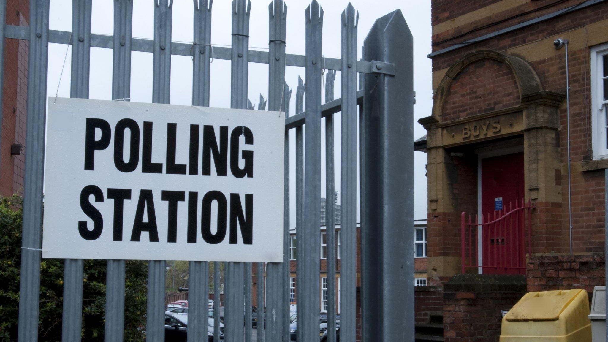 Polling station in a school