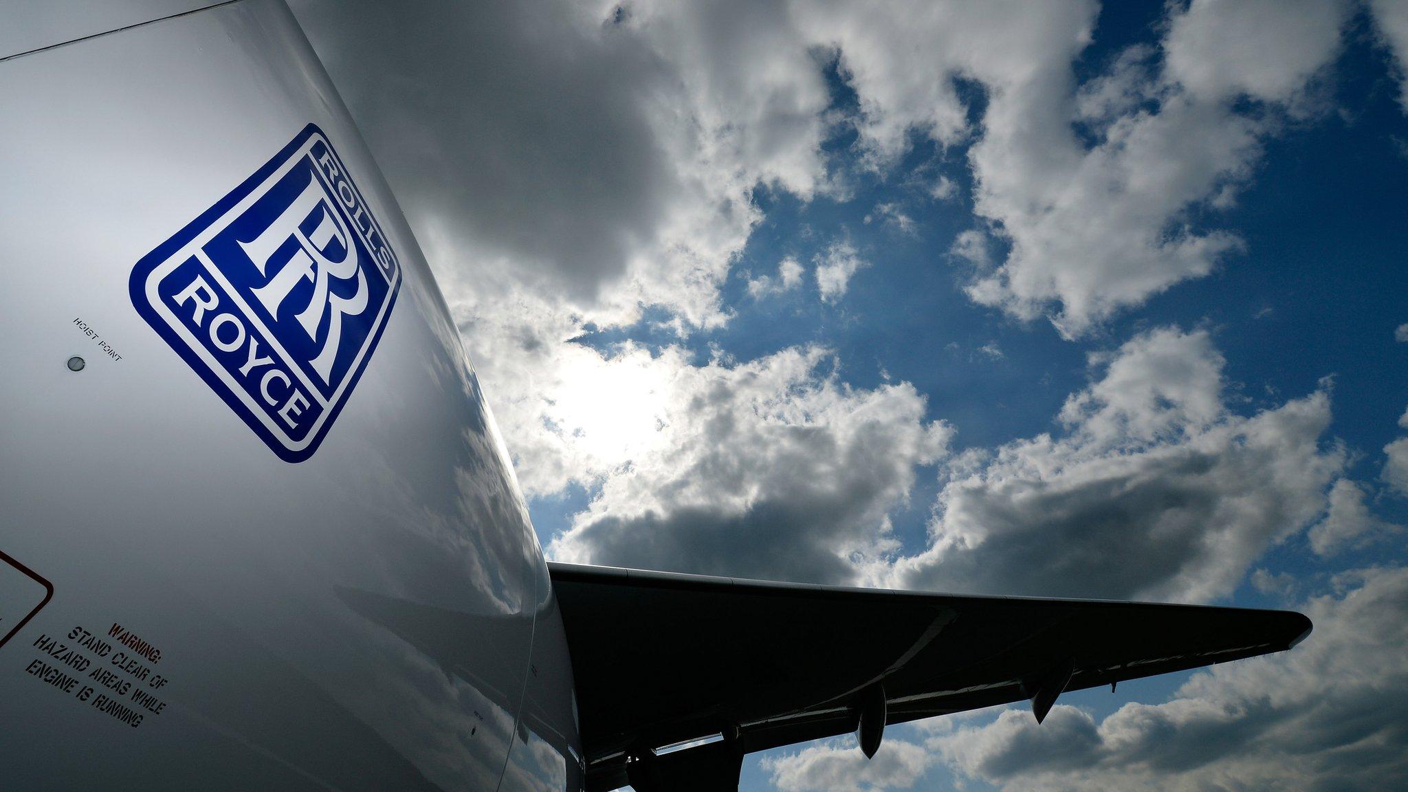 Rolls-Royce logo on plane