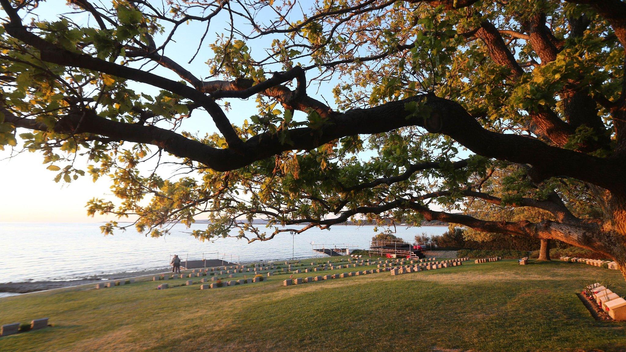 Anzac soldiers' grave stones from Gallipoli campaign