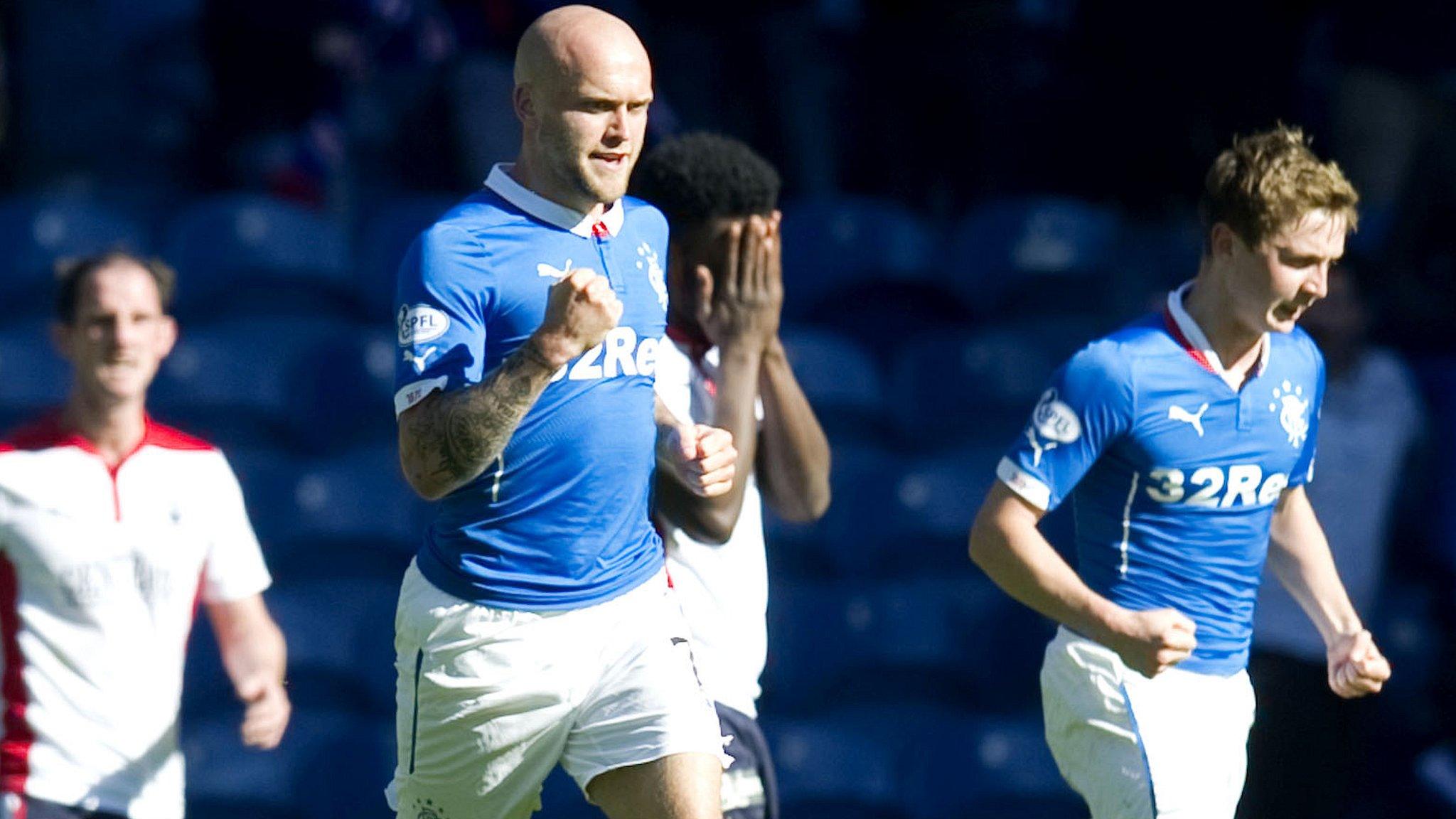 Rangers players celebrating