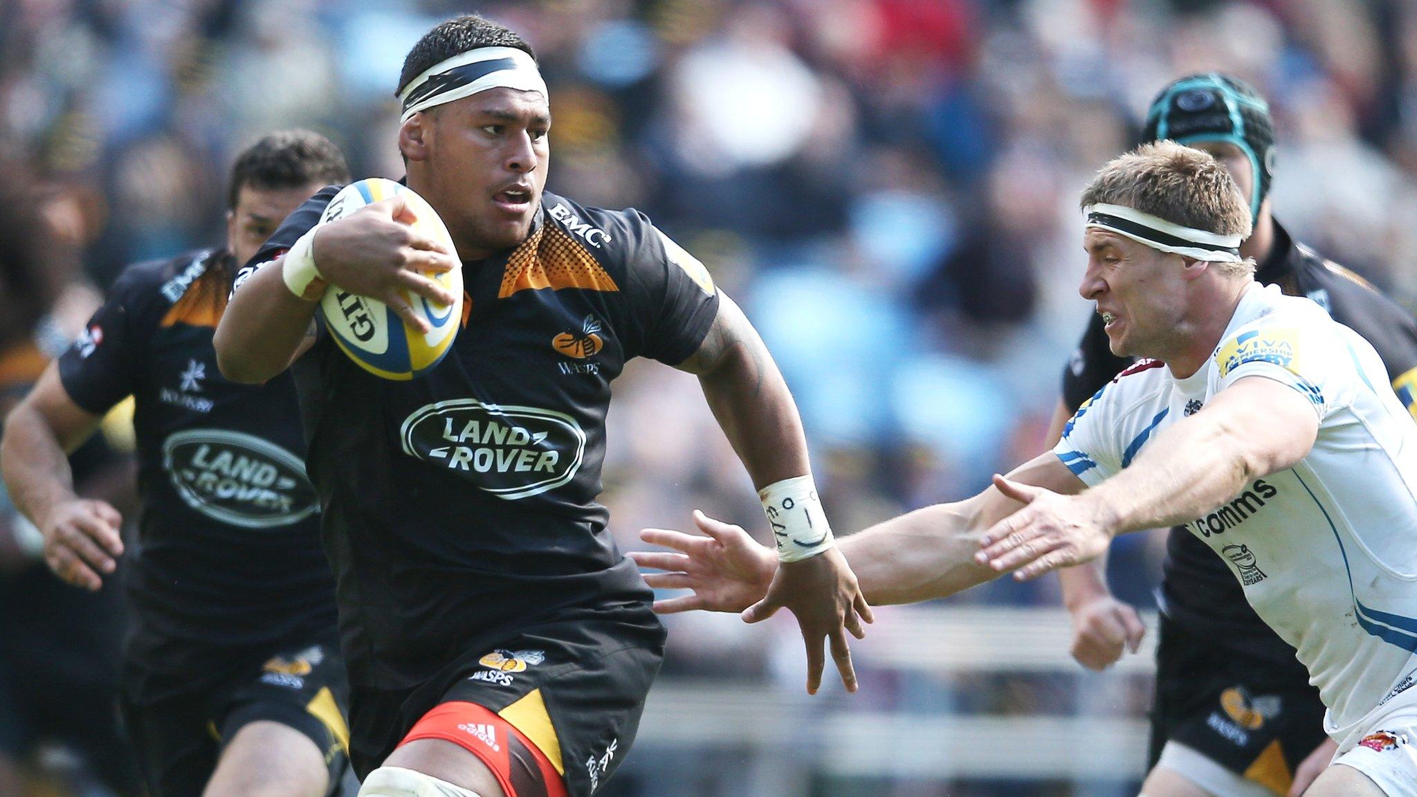 Number eight Nathan Hughes on the charge for Wasps in Sunday's win over Exeter