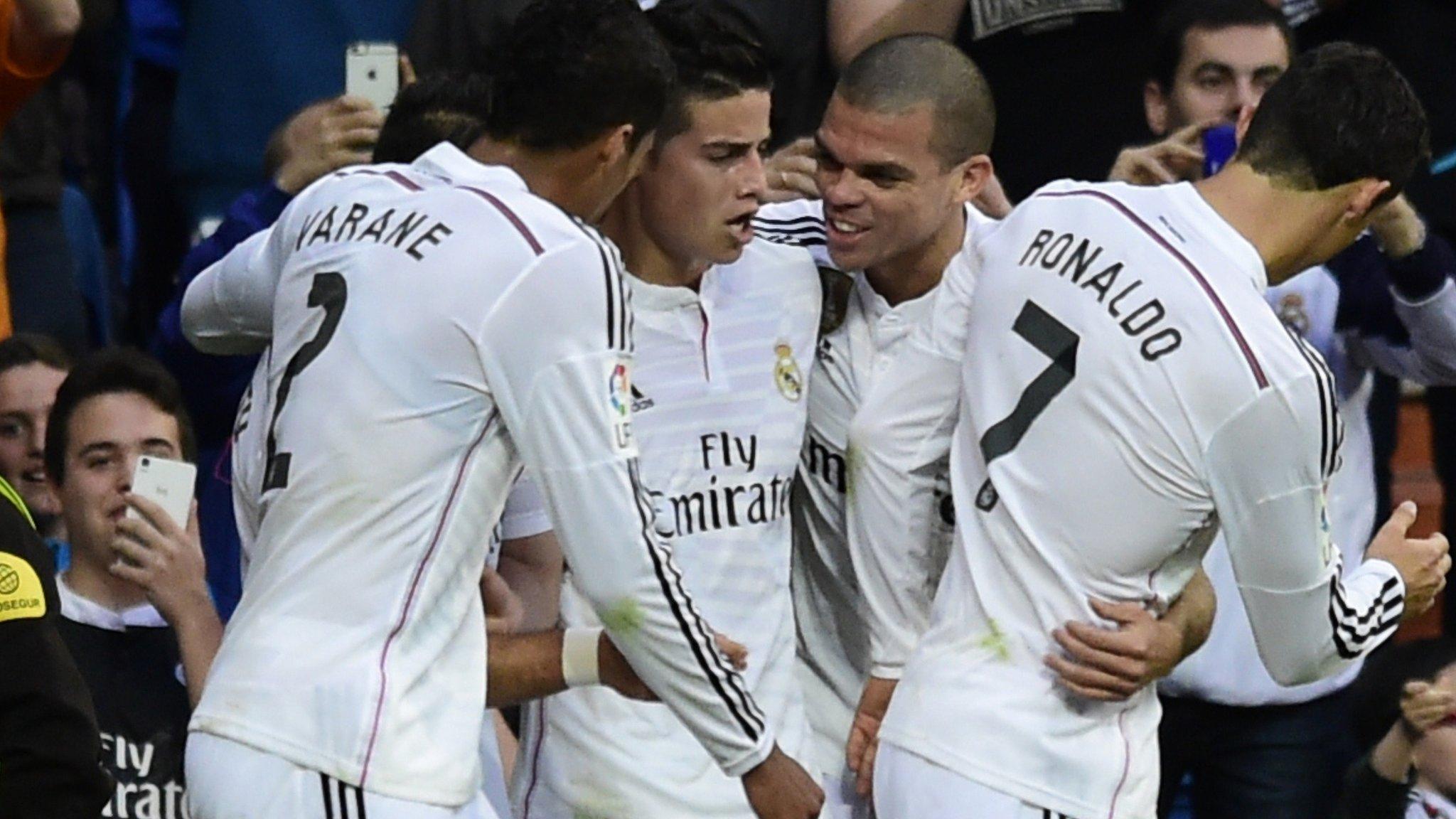 Real Madrid celebrate after scoring