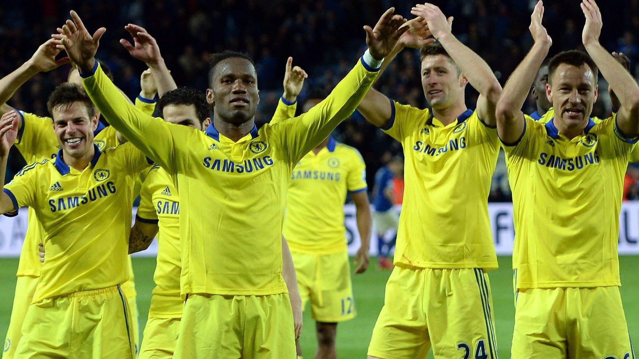 The Chelsea team celebrate