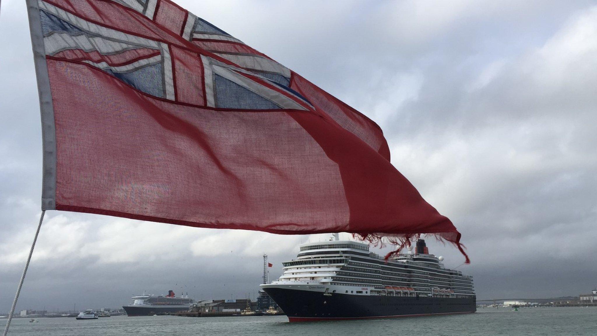 Queen Elizabeth departing