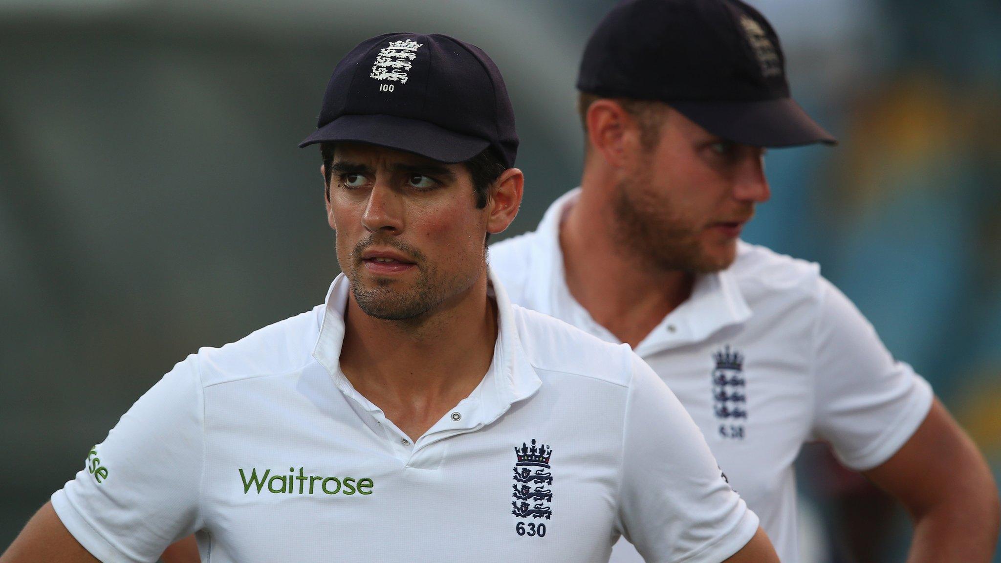 England captain Alastair Cook after the defeat in Barbados