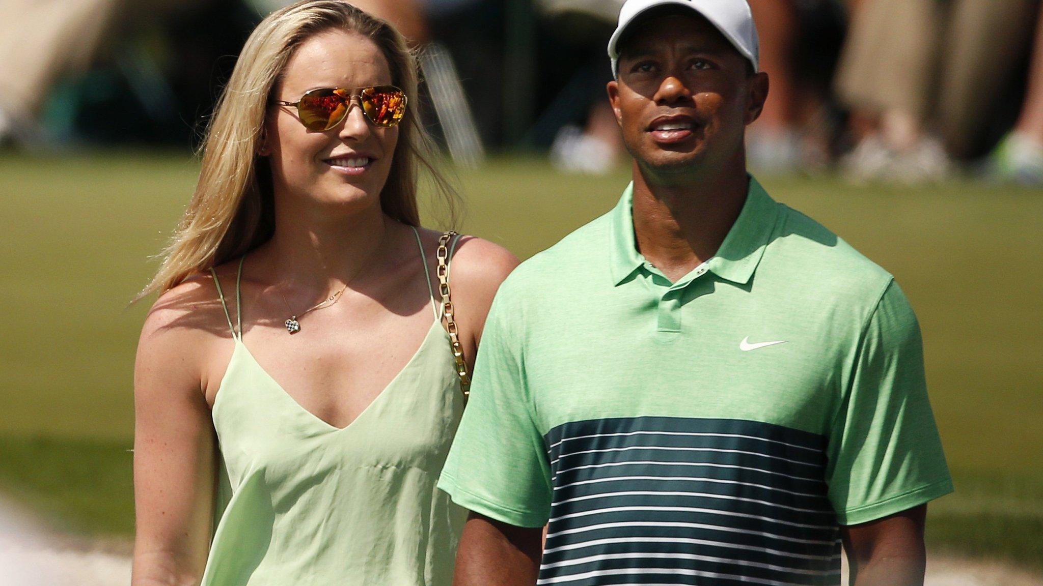 Lindsey Vonn with Tiger Woods