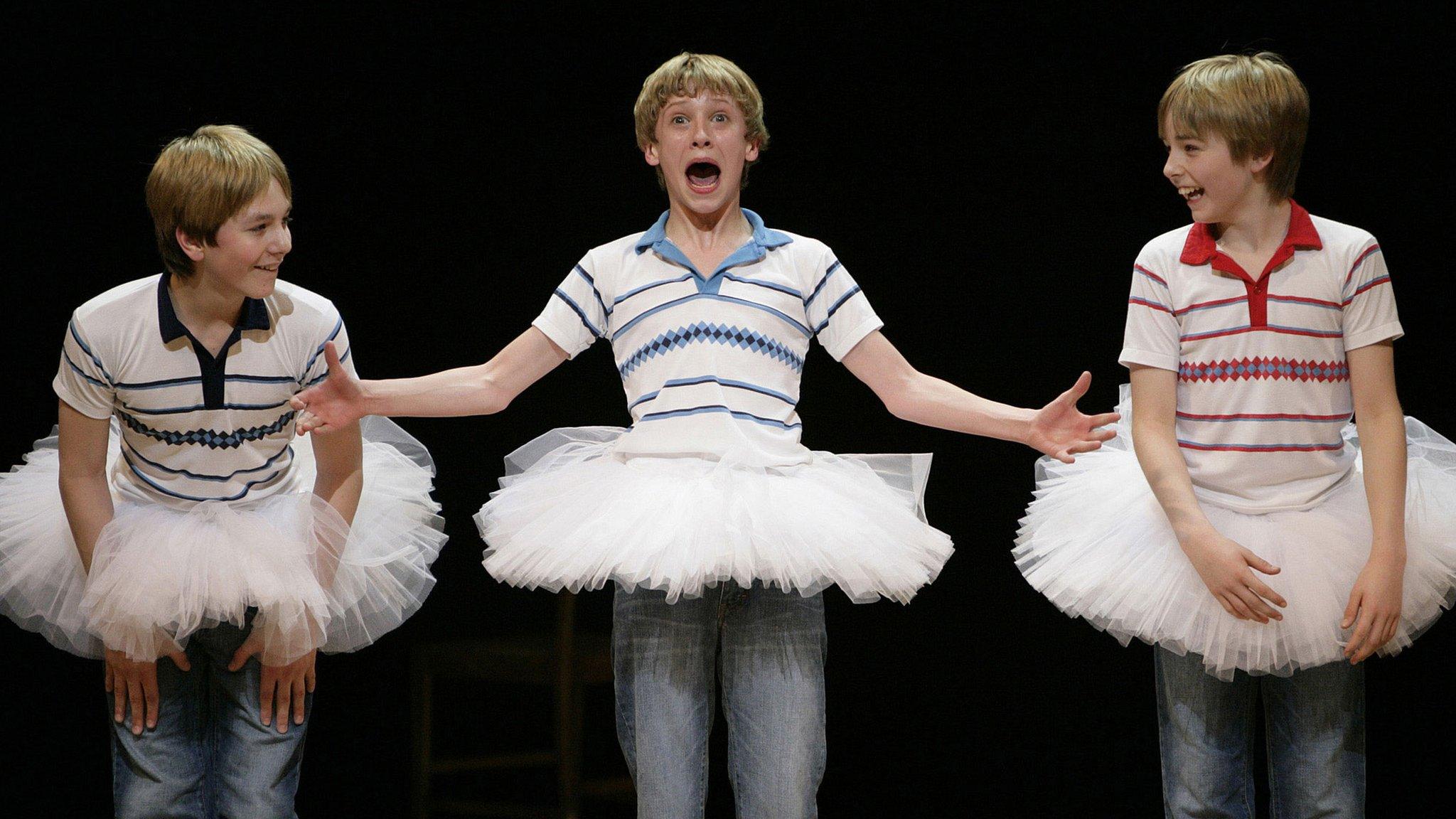 2005 - Original Billy Elliots James Lomas, George Maguire and Liam Mower at the opening night curtain call in May 2005