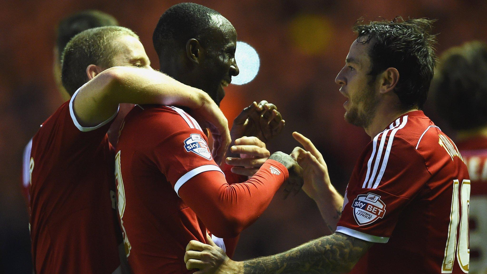 Albert Adomah celebrates scoring Middlesbrough's third