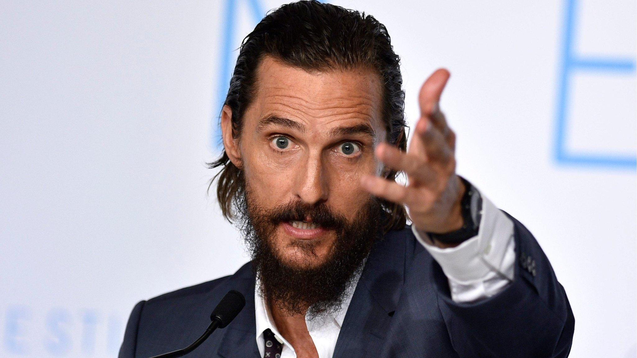 Actor Matthew McConaughey at the news conference for The Sea of Trees, Cannes (16 May)