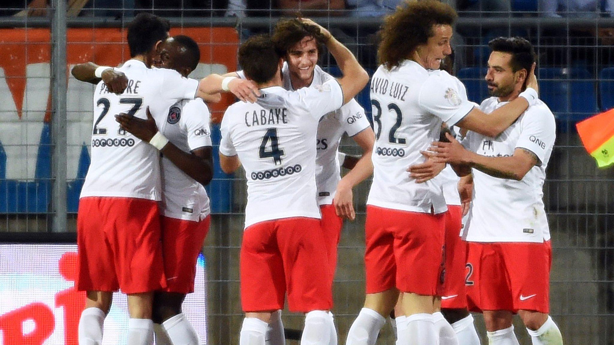 PSG celebrate winning the title