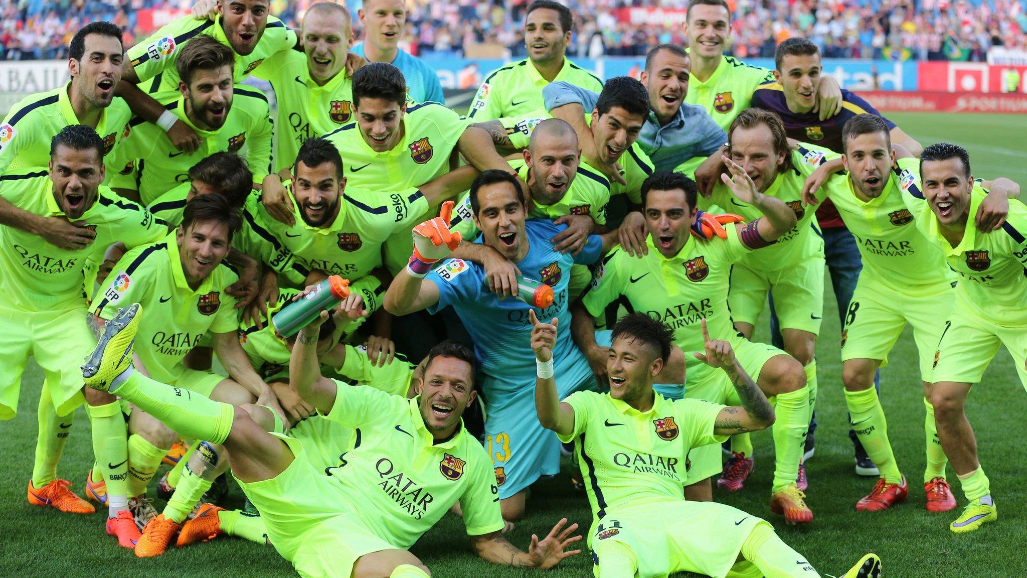 Barcelona celebrate their title win