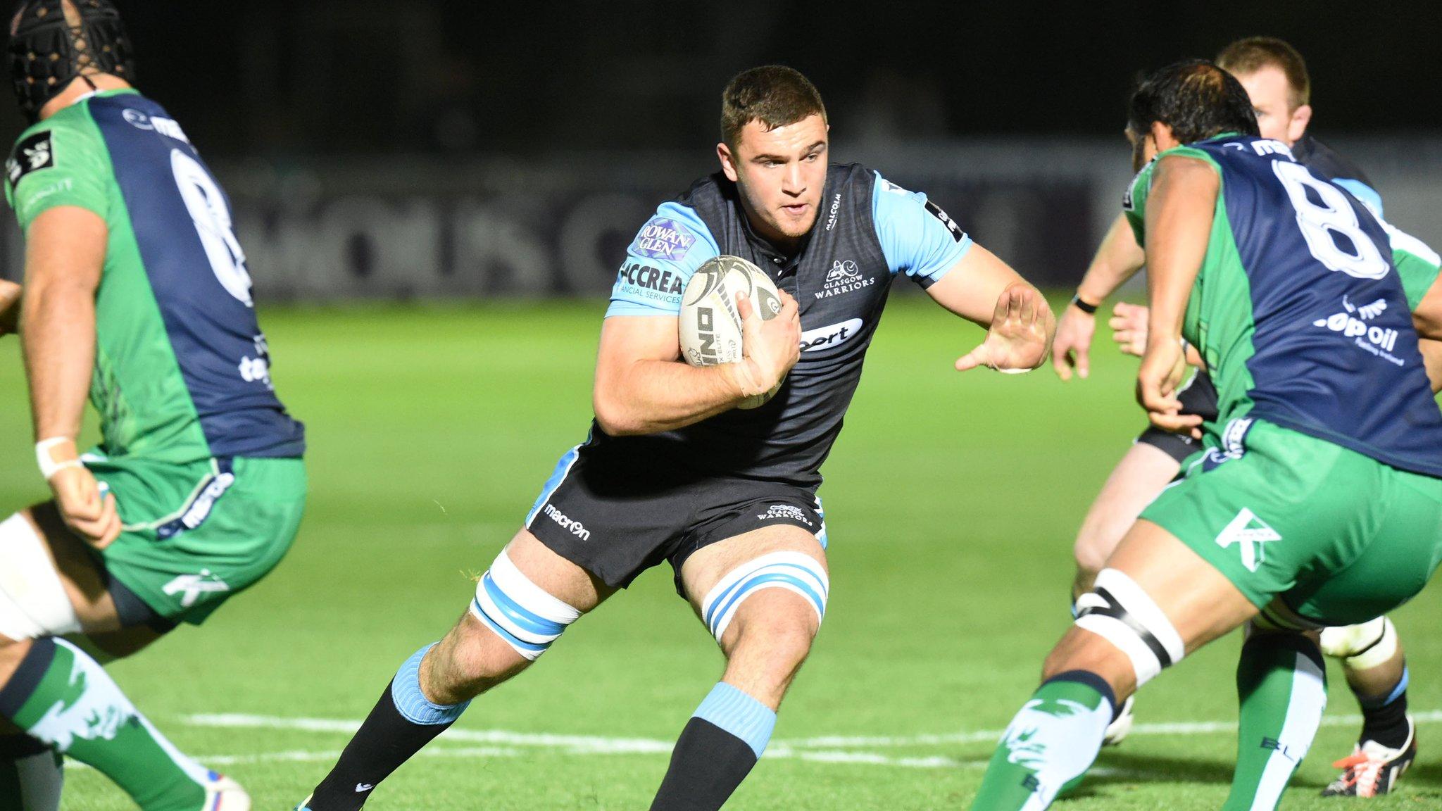 Glasgow Warriors' Adam Ashe on the charge against Connacht