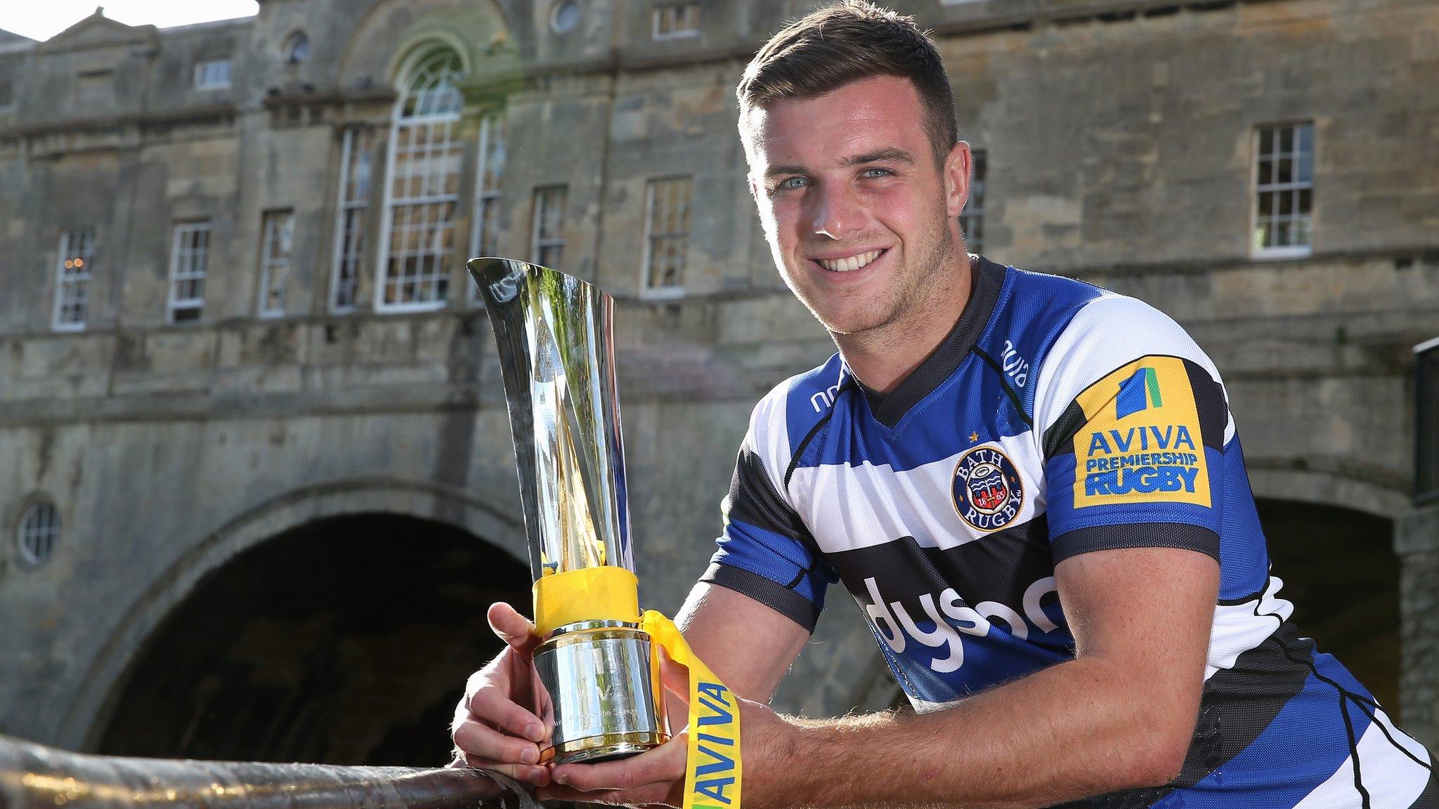 George Ford poses with the Aviva Premiership player of the Season award