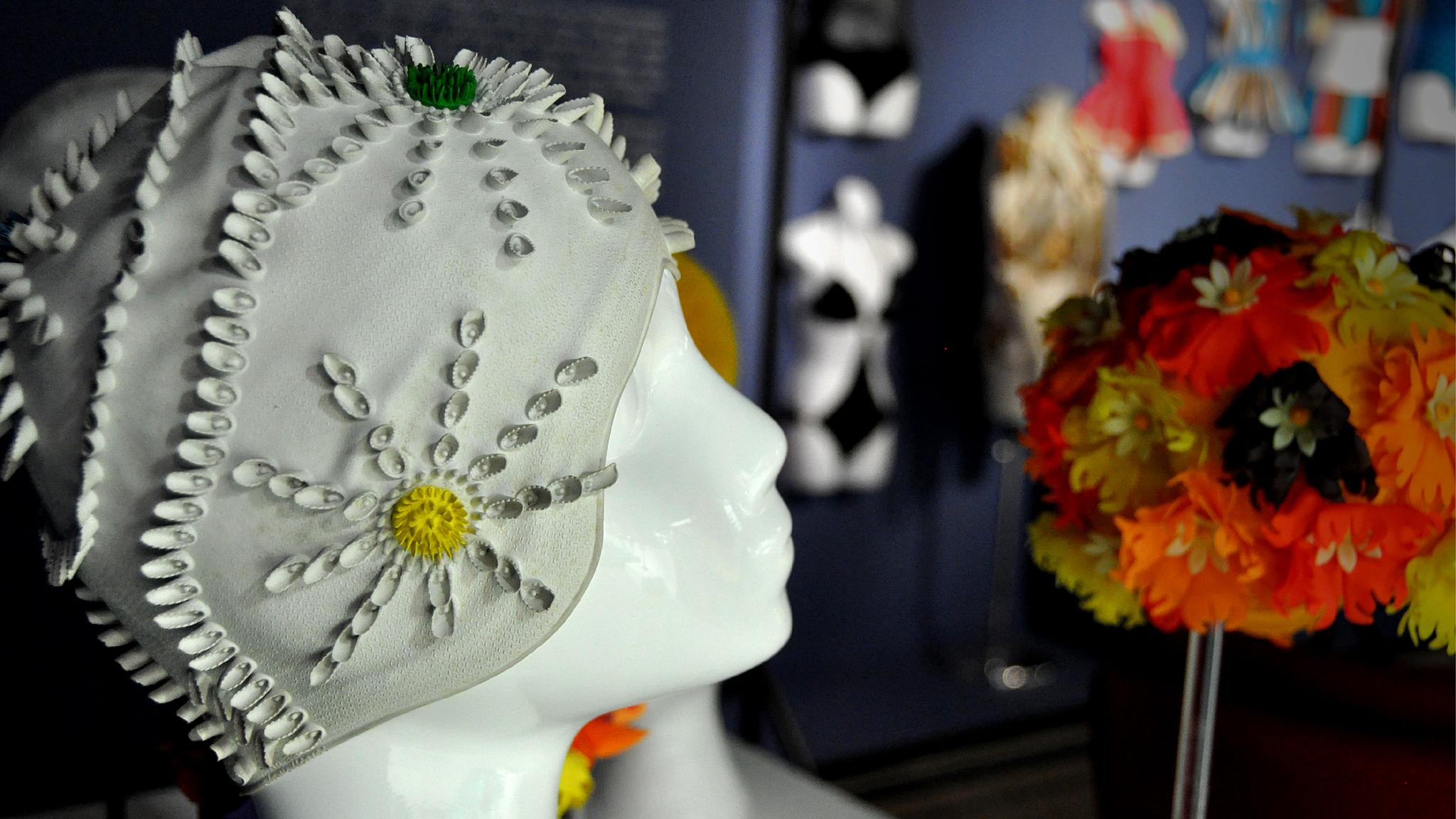 Swimming hat at the Fashion and Textile Museum