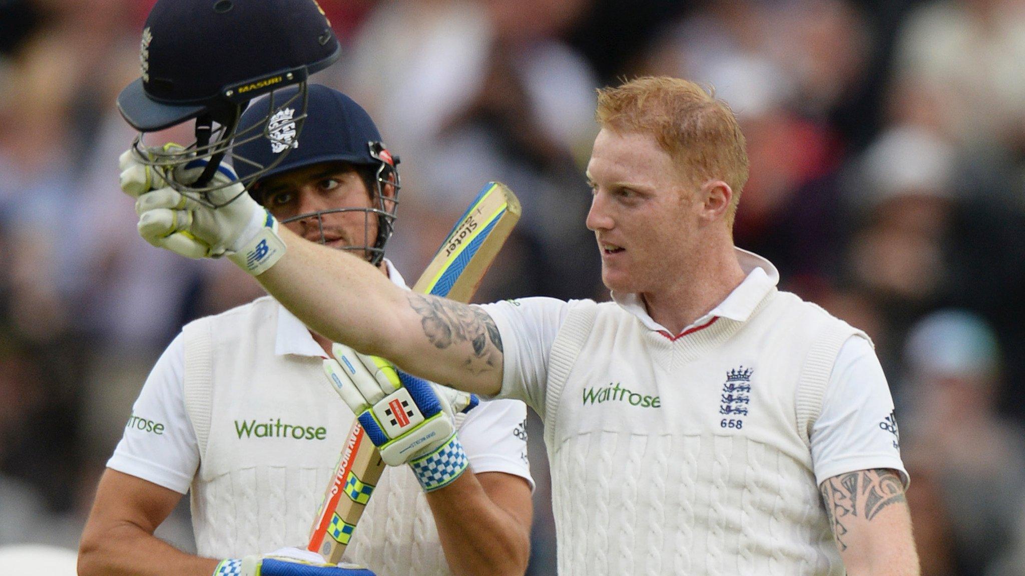 Ben Stokes celebrates his century