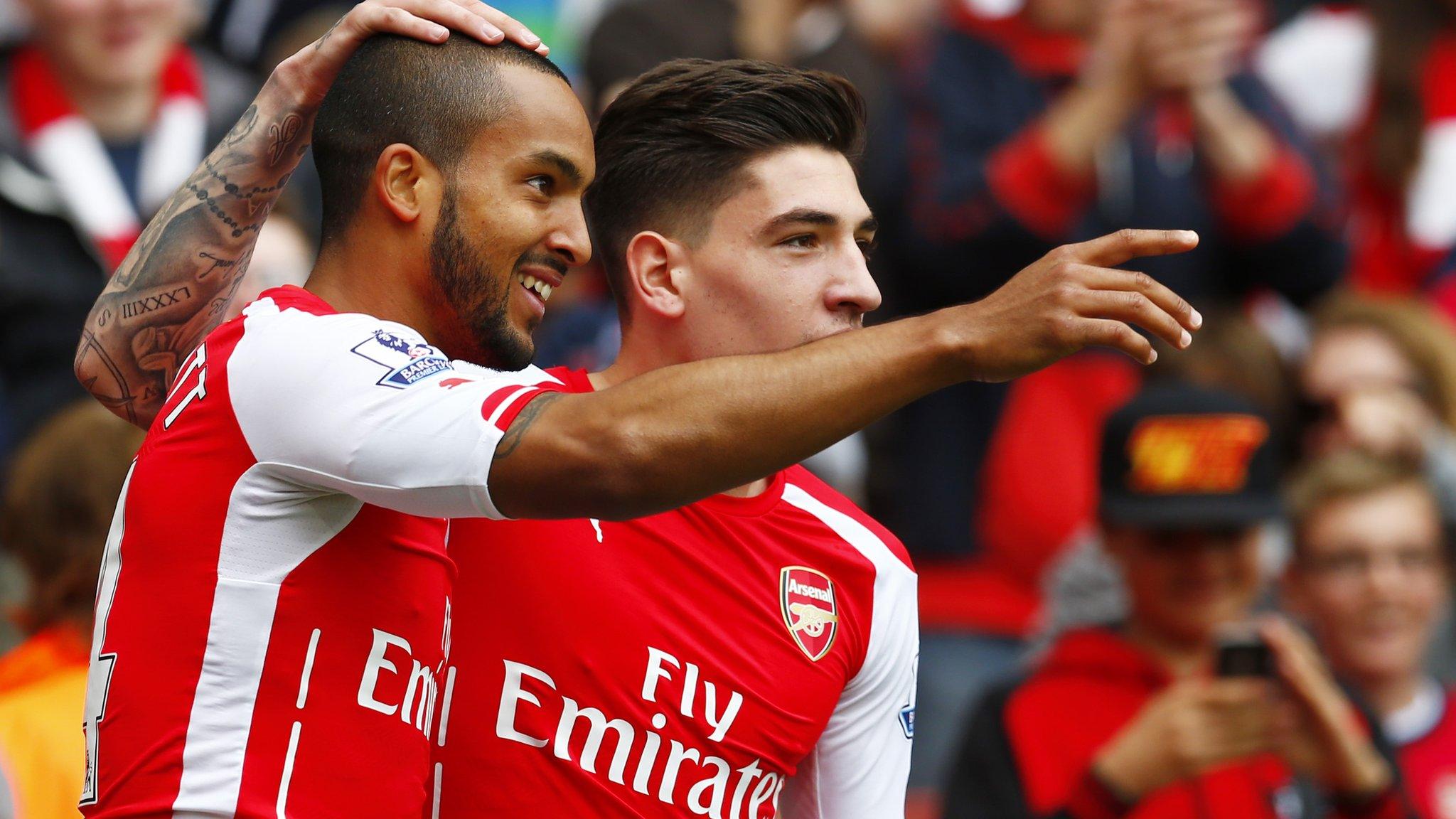 Theo Walcott celebrates goal