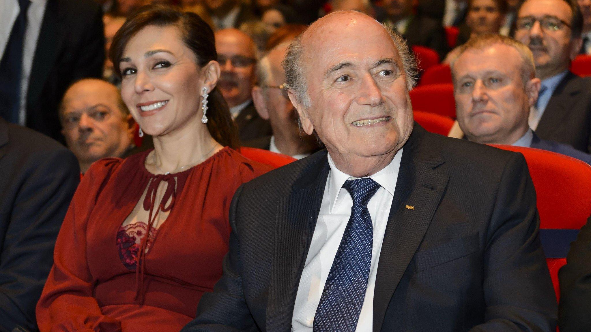 Sepp Blatter with girlfriend Linda Barras at Fifa congress opening ceremony (28 May)