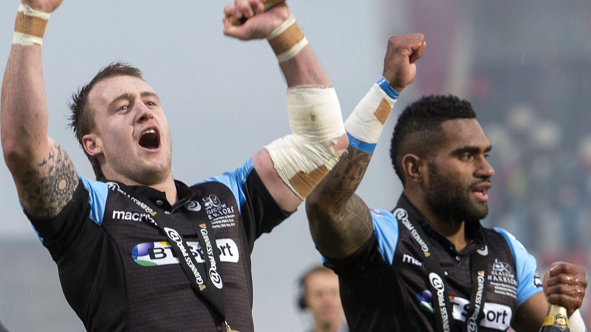 Glasgow celebrate their Pro12 title success