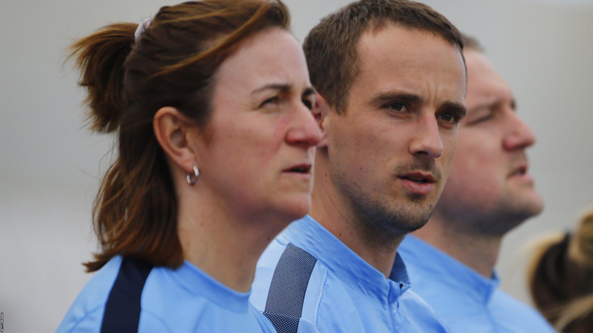 Marieanne Spacey, Mark Sampson and Lee Kendall