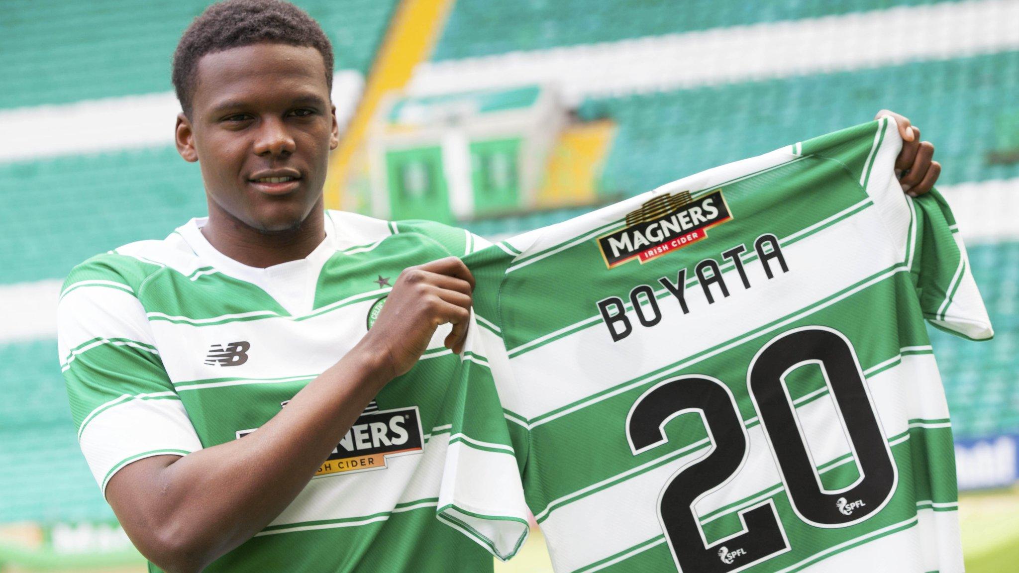 Dedryck Boyata shows off his new Celtic kit