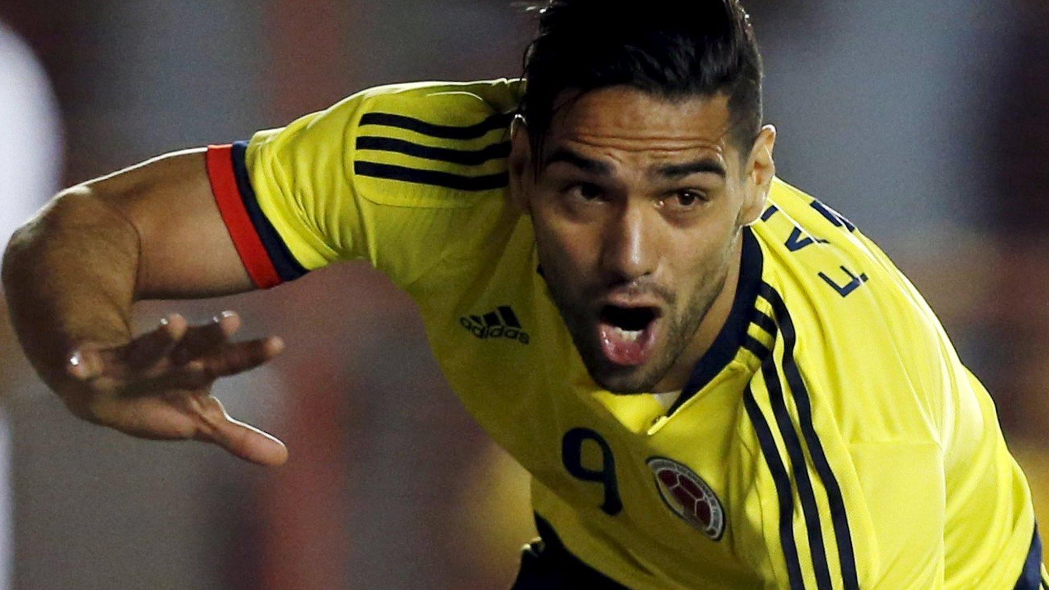 Radamel Falcao in action for Colombia