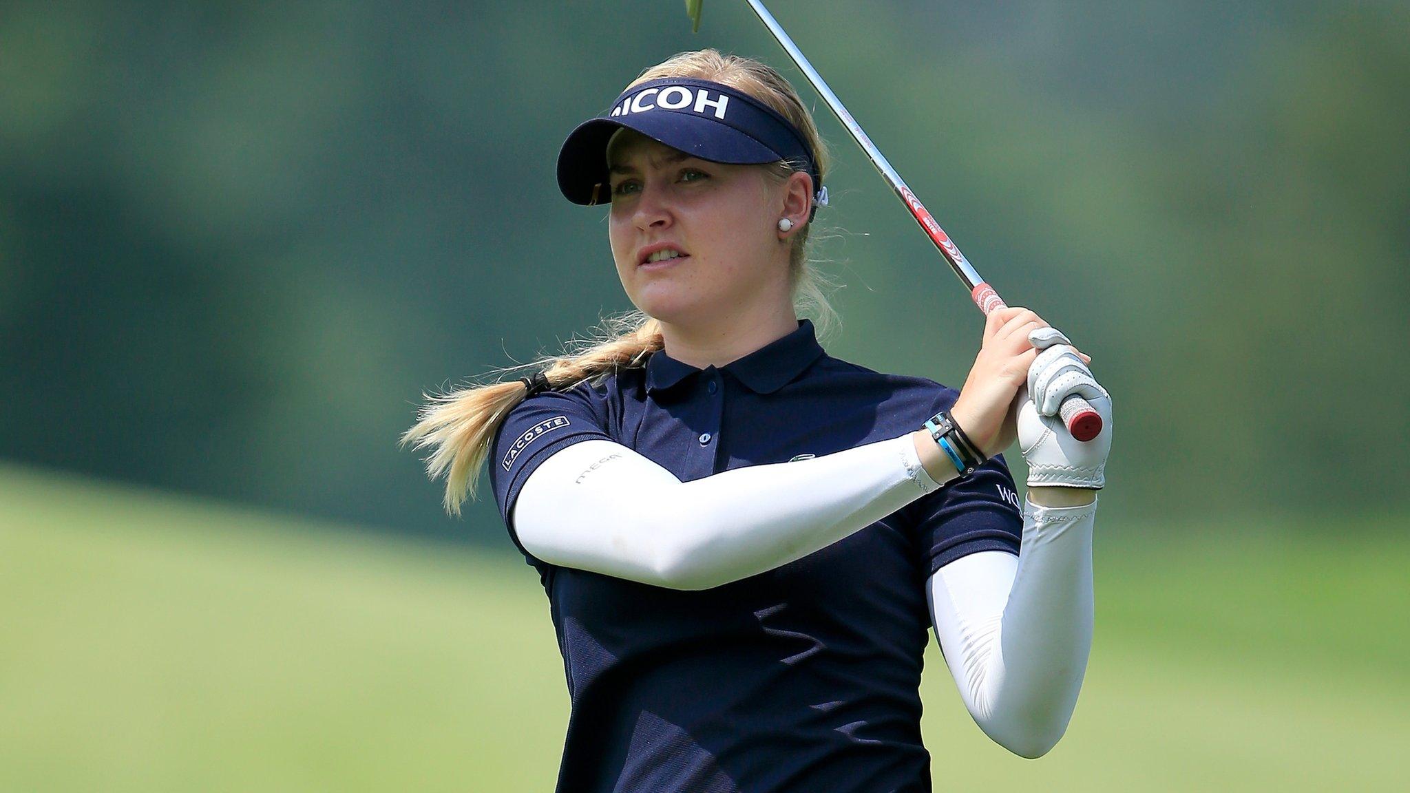 Charley Hull in first round action at the Women's PGA Championship