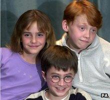 Rupert Grint with Emma Watson and Daniel Radcliffe